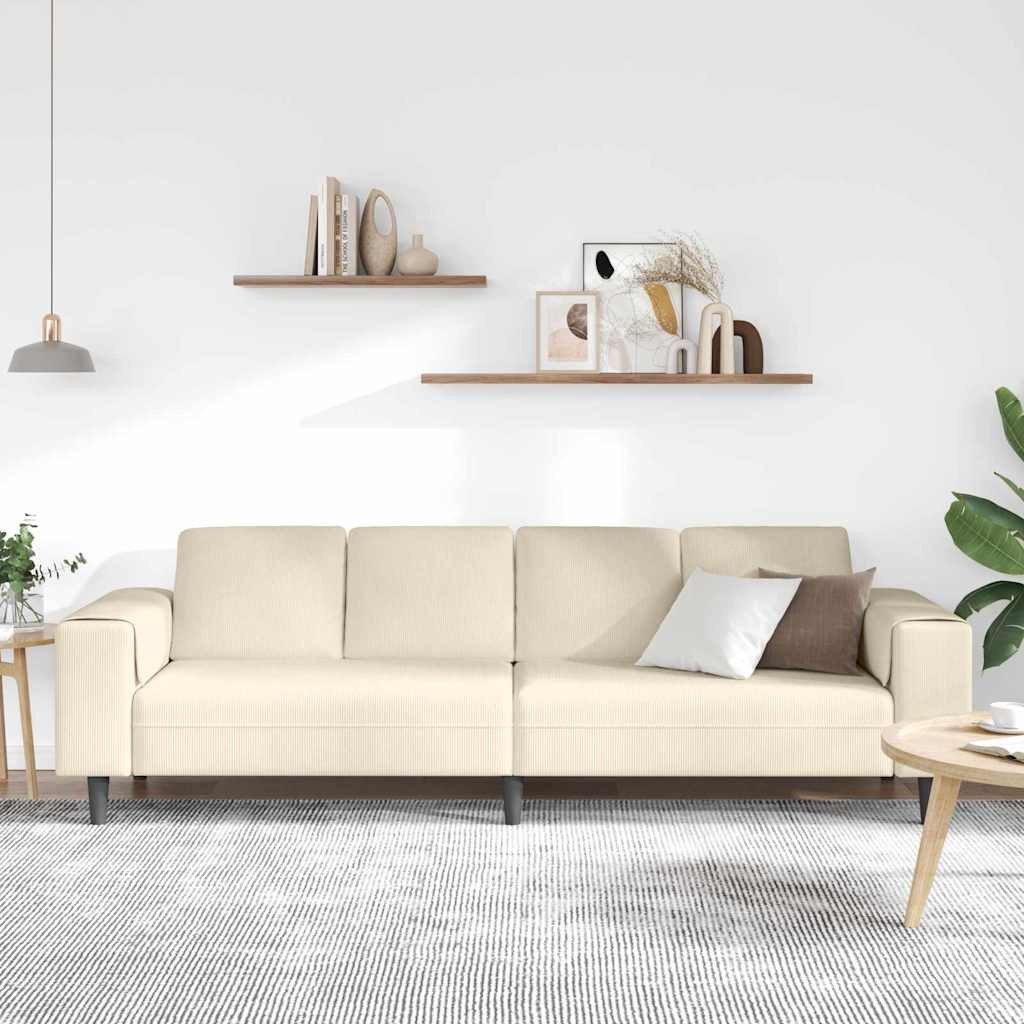 Quadratische Armlehne des Cord Sofas