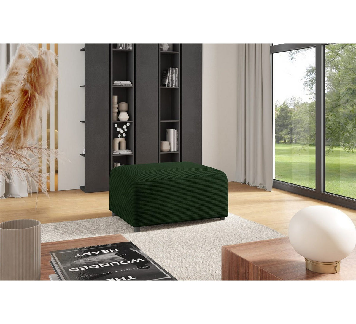 Cord Ecksofa FUN AROA XS mit freistehendem Polsterhocker