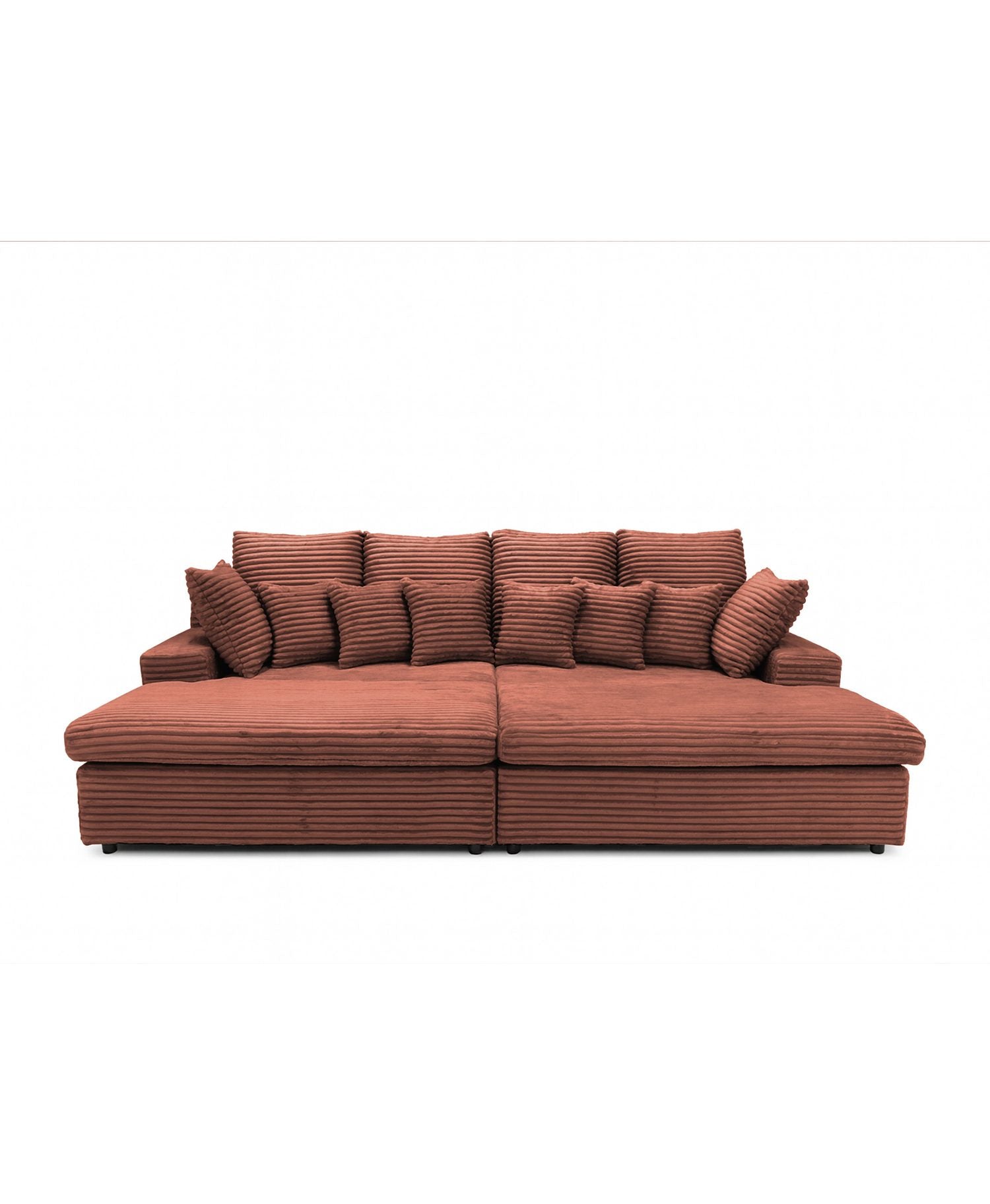 Big Sofa LAZY in Ziegelrot seitliche Ansicht