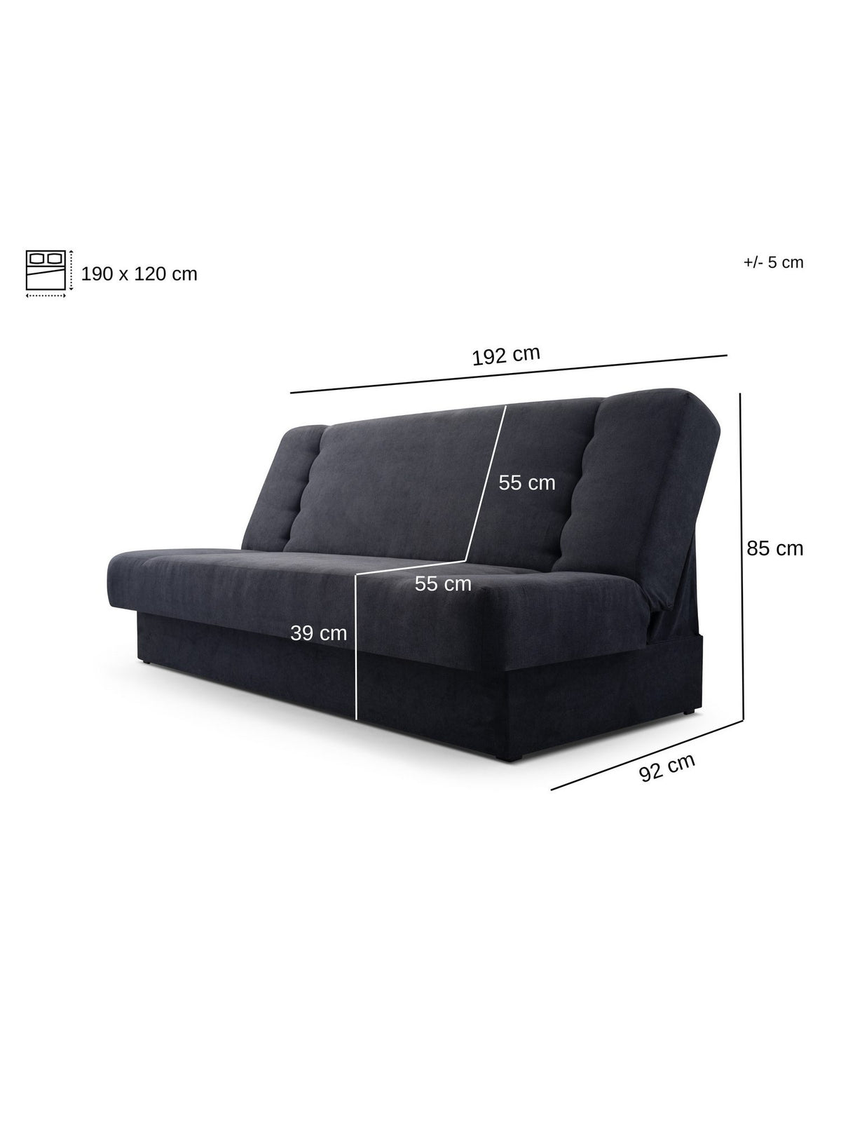 Cord Schlafsofa CYPRUS NEW 192 cm in Beige - Ansicht 7