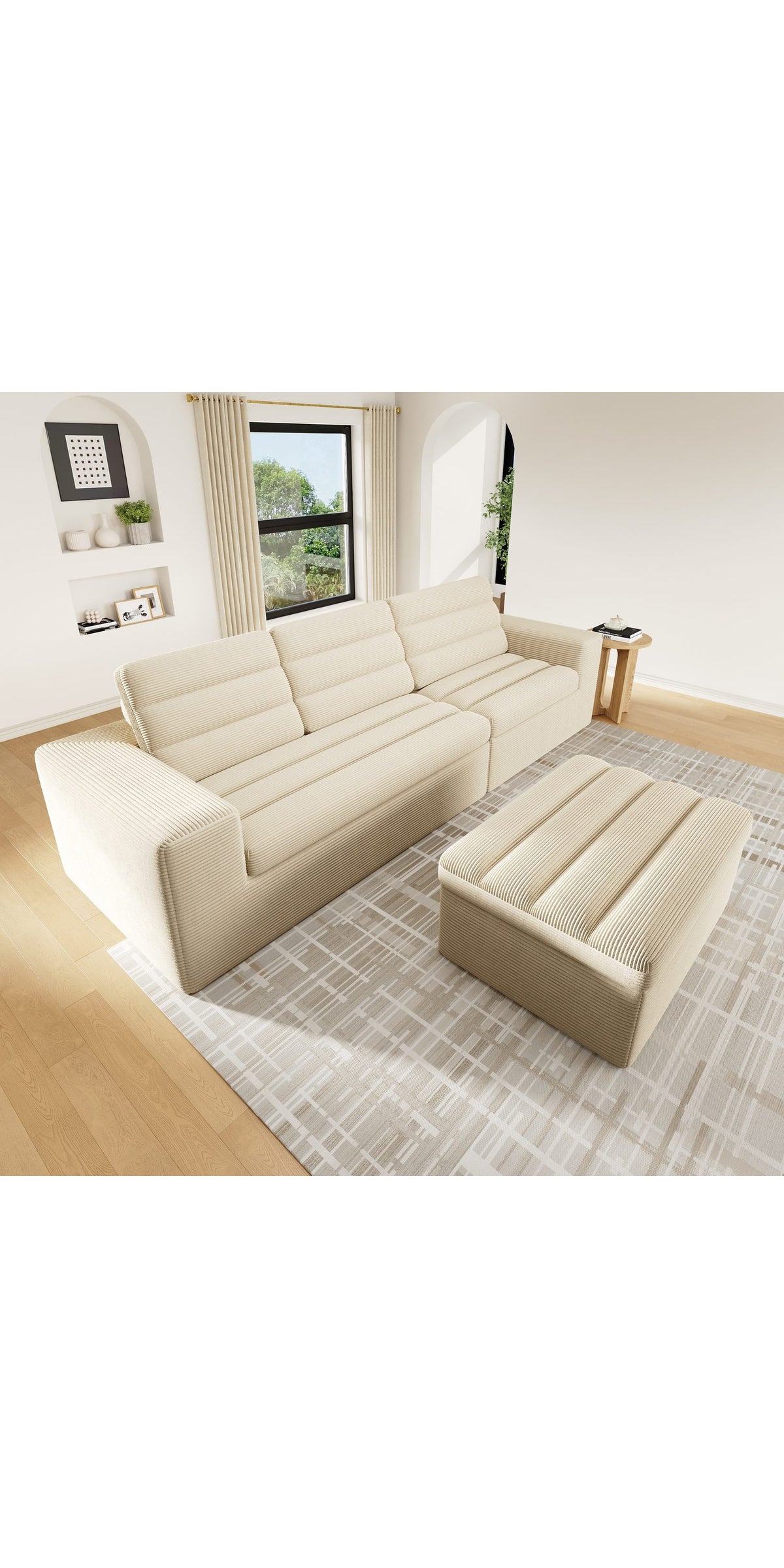 Modulares Cord Wolkensofa Seitenansicht