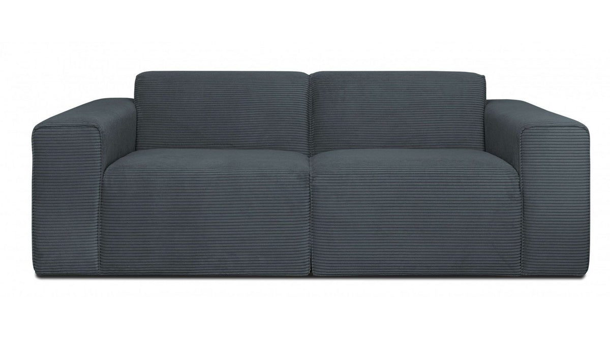 Cordbezug des Sofas CLAYTON in Grau aus der Nähe