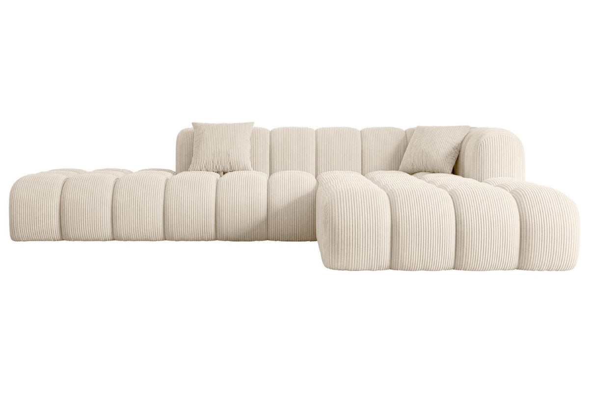 Cord Ecksofa OLEA-L2 Beige Gesamtansicht