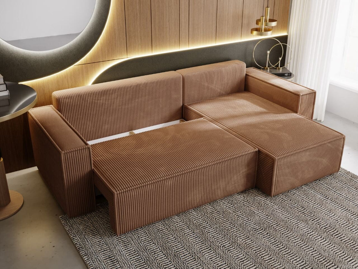 Cord Ecksofa PRATO XL mit ausgezogener Liegefläche
