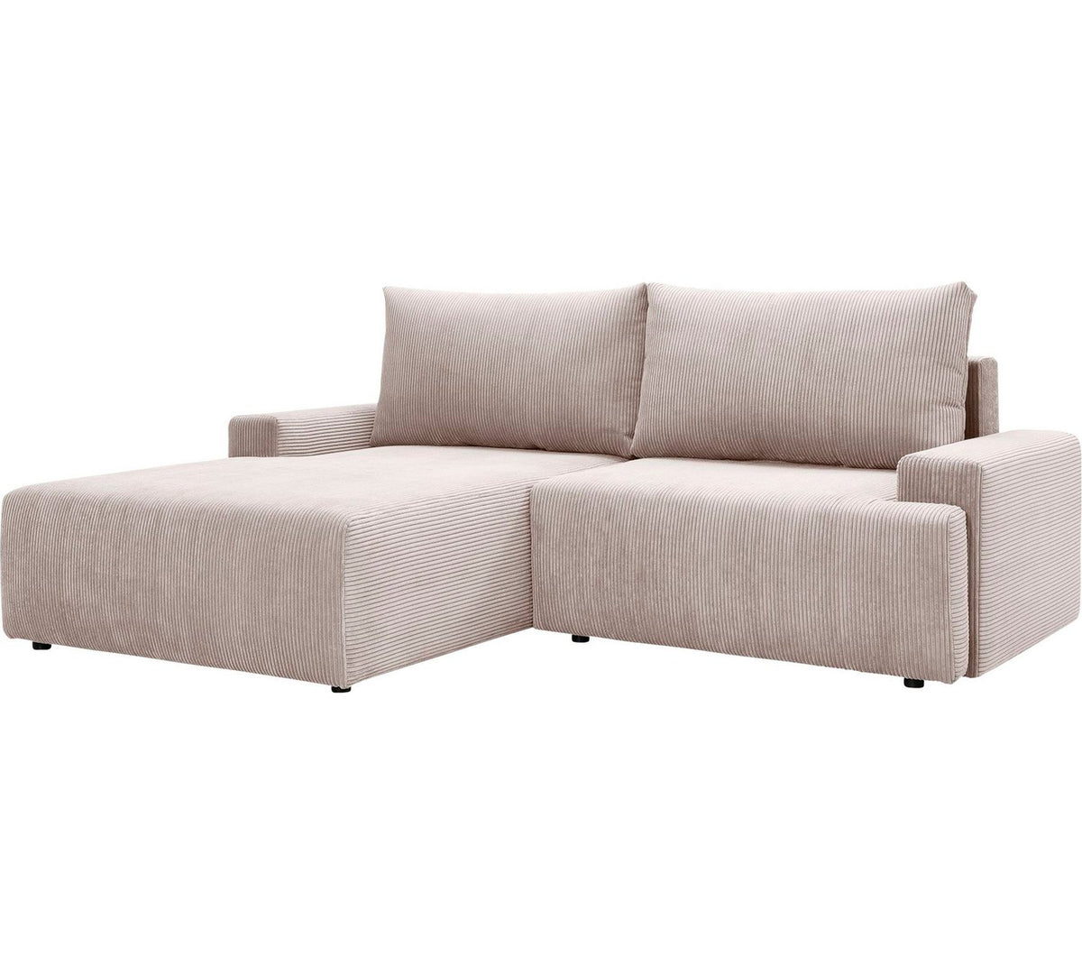 Cord Ecksofa ORINOKO in Beige von der Seite