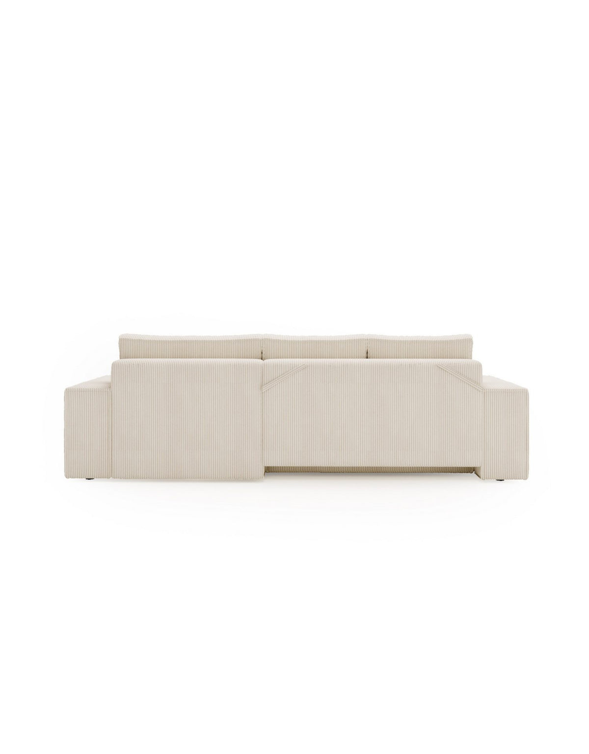 Cord Ecksofa OLIMPIA L in Grau mit Ottomane links