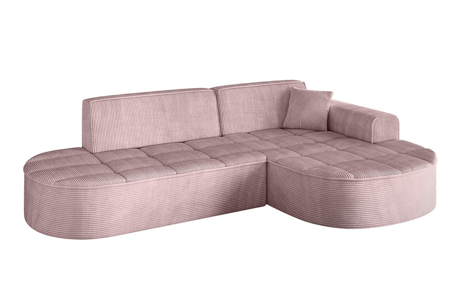 Cord Ecksofa TARO-L1 in Rosa Gesamtansicht