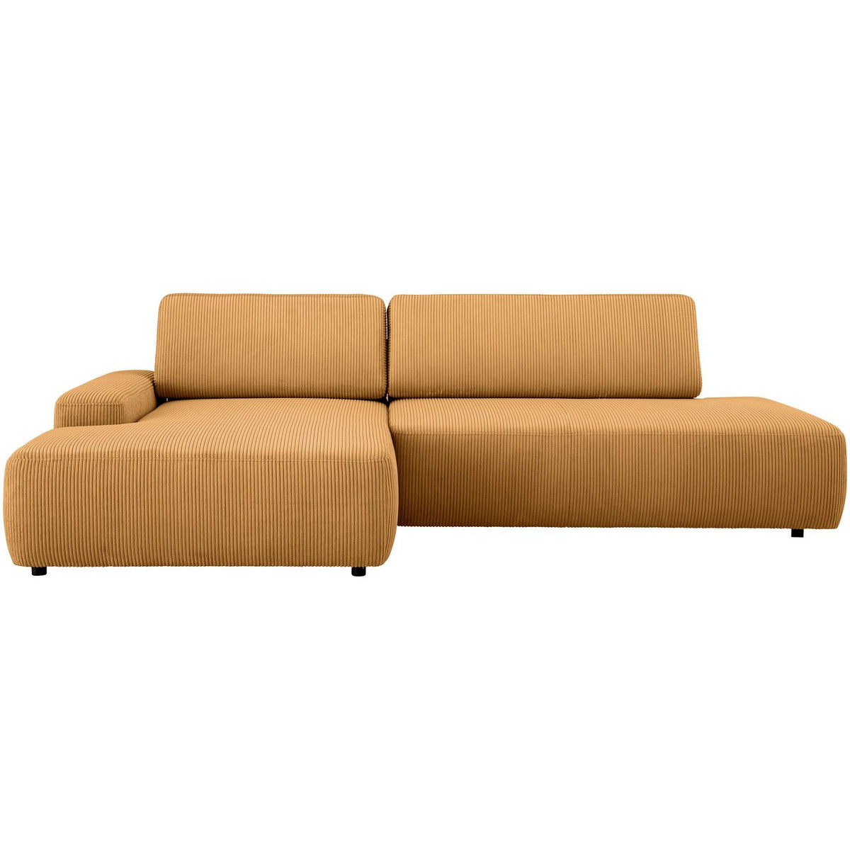 Honiggelbes Cord Ecksofa TORGE von vorne