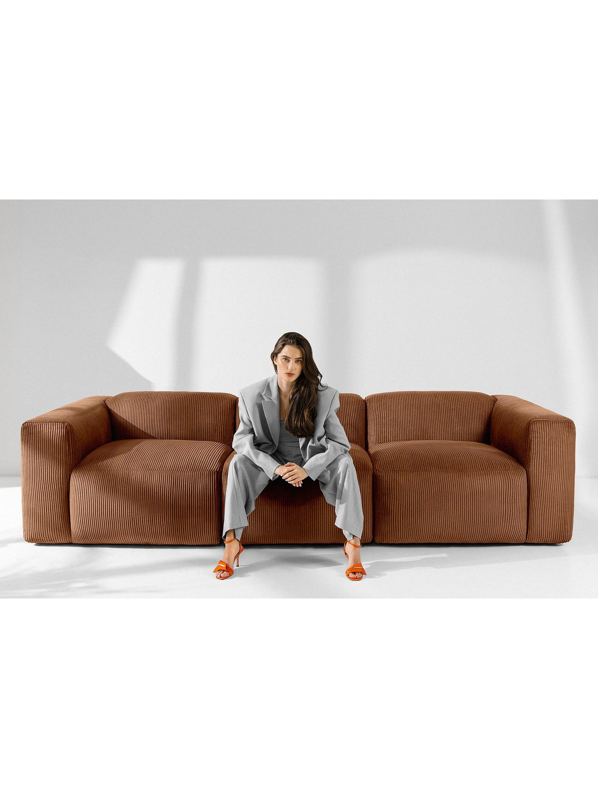Sitzkissen und Rückenkissen des Cord Ecksofas BUFFO