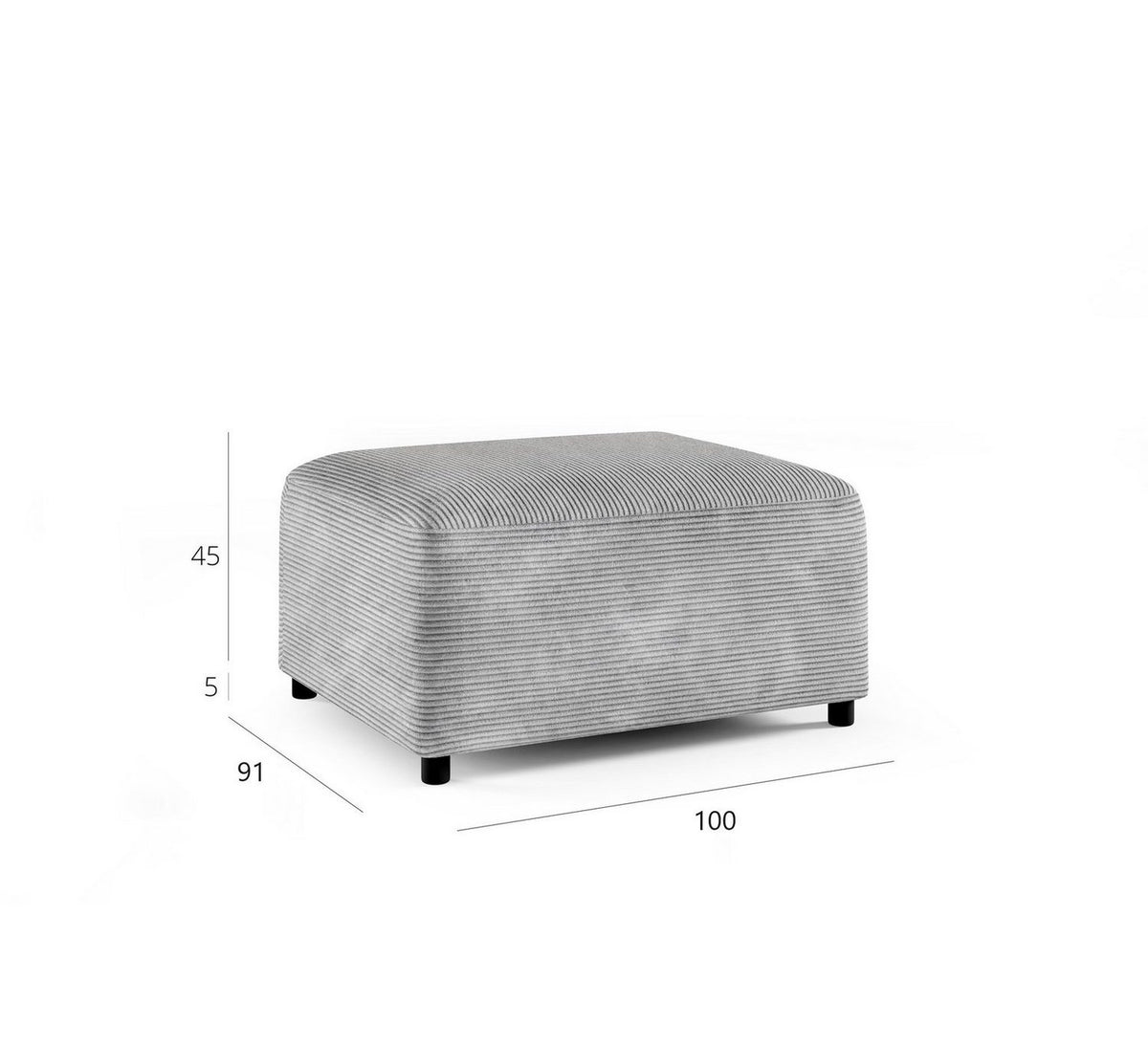 Cord Ecksofa MEGAN XS in Altrosa mit Zierkissen im Wohnzimmer