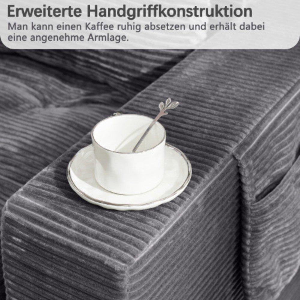 Cord Schlafsofa VIPBEAR mit integrierter Seitentasche