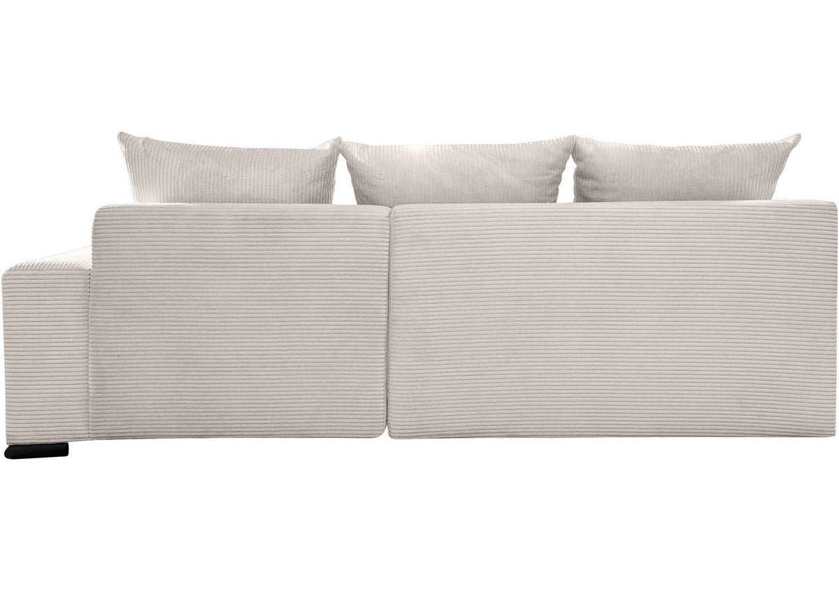 Cord Ecksofa JOSY Blick in den geöffneten Bettkasten