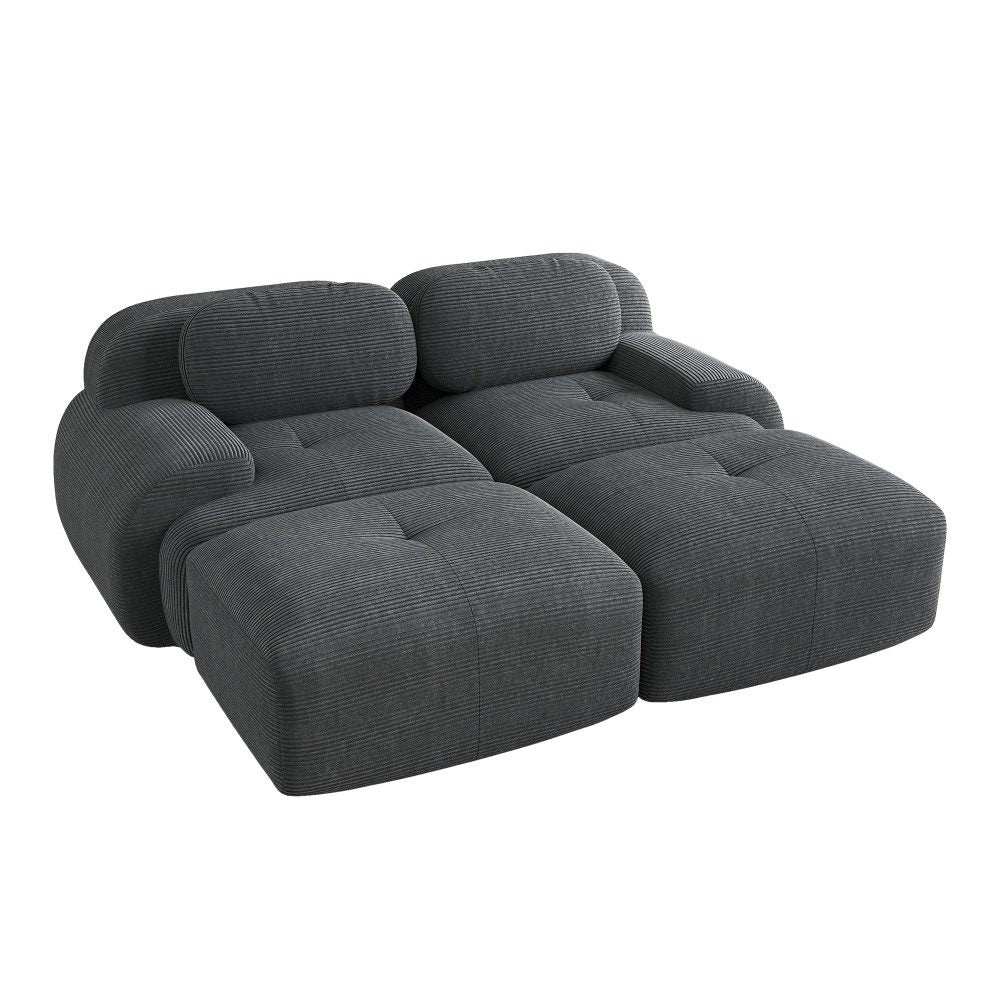Chaiselongue des modularen Cord Sofas