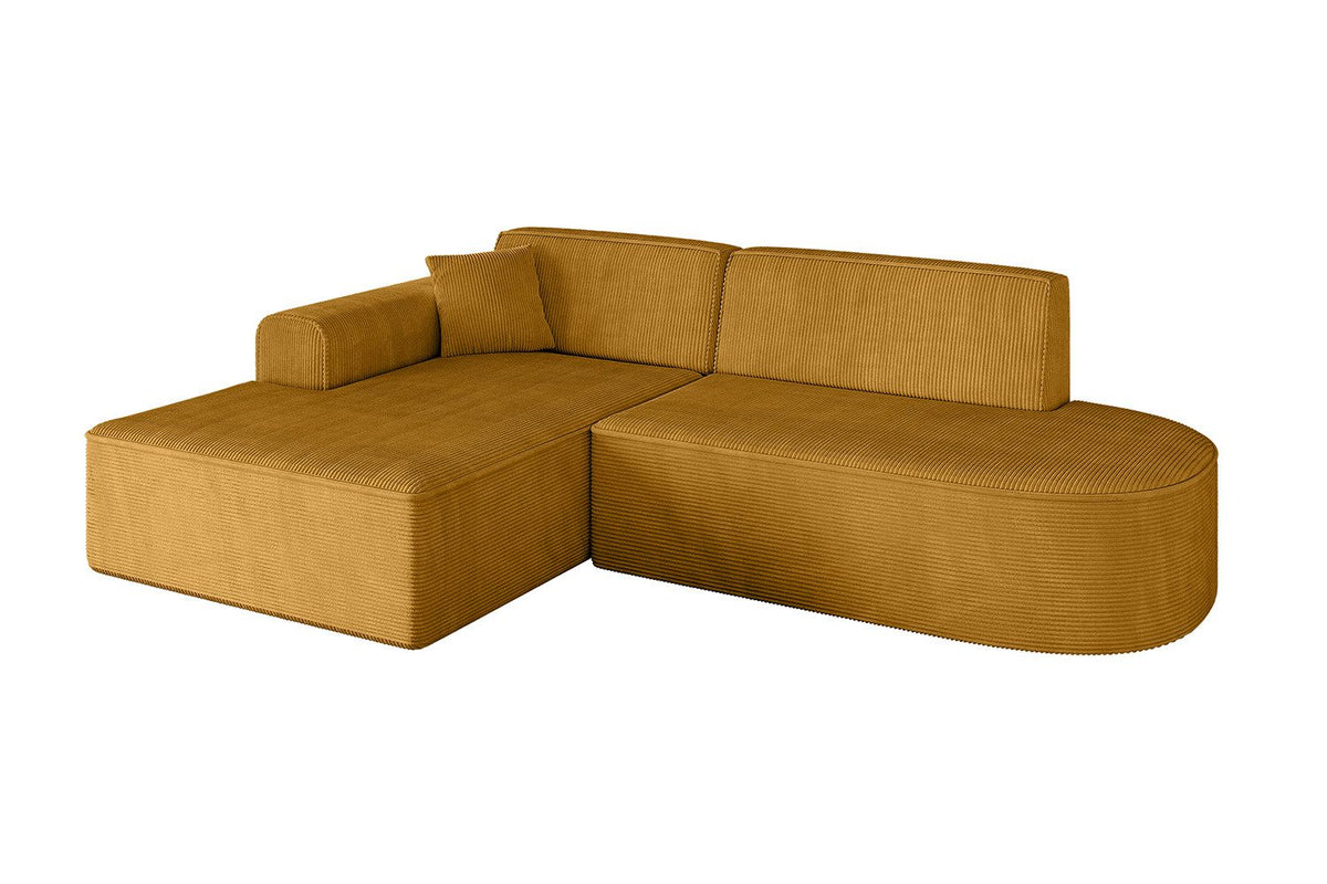 Cord Ecksofa IREA in Senfgelb von vorne