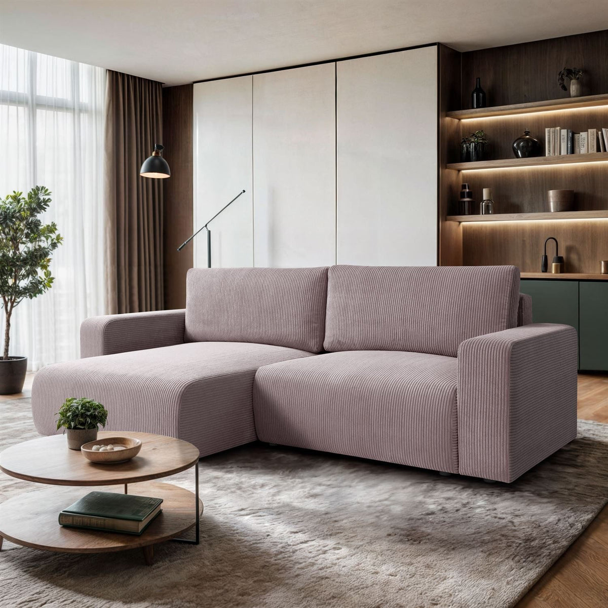 Cord Ecksofa OPERA Seitenansicht der L-Form