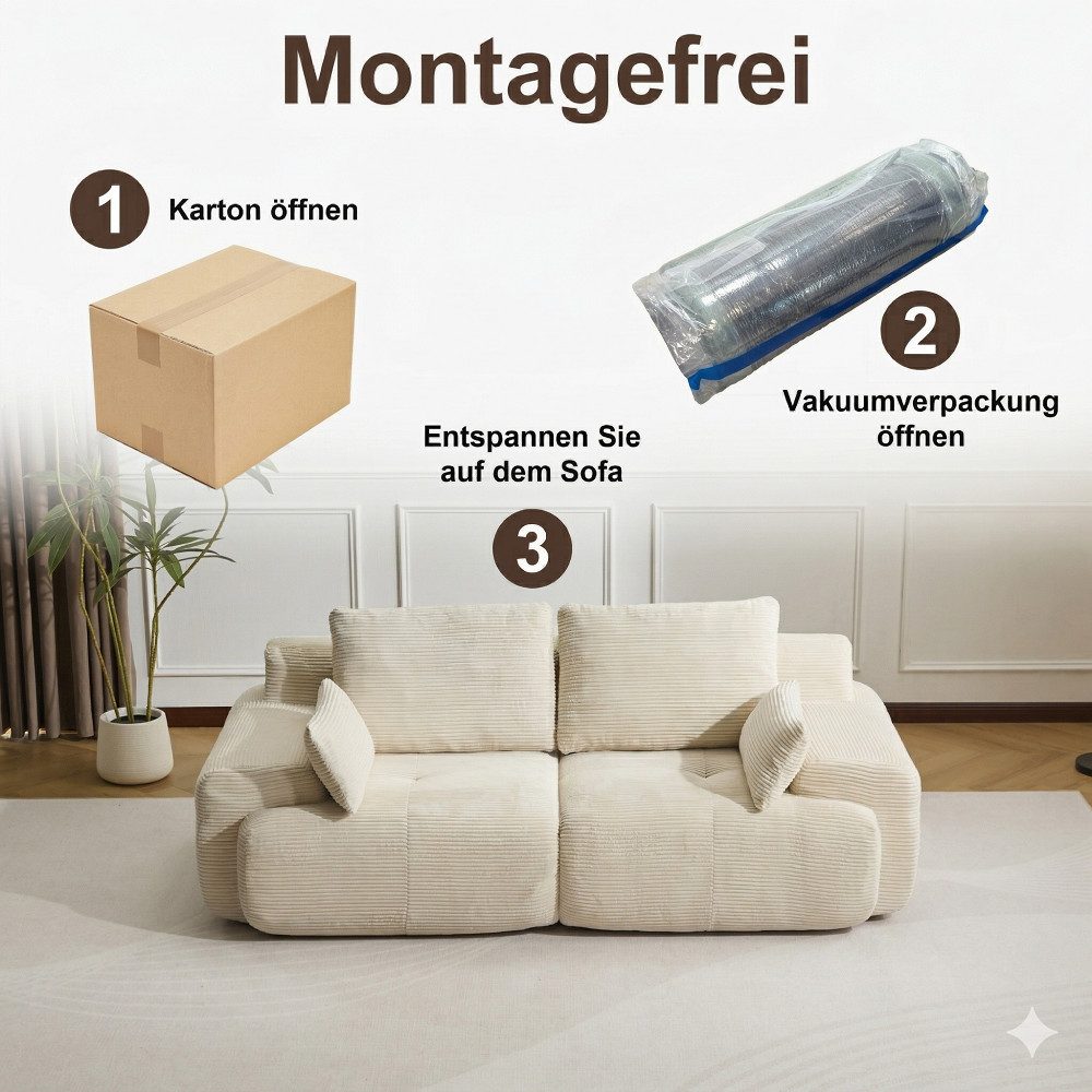 Rückenkissen und Armlehnenkissen des VANKEL Sofas