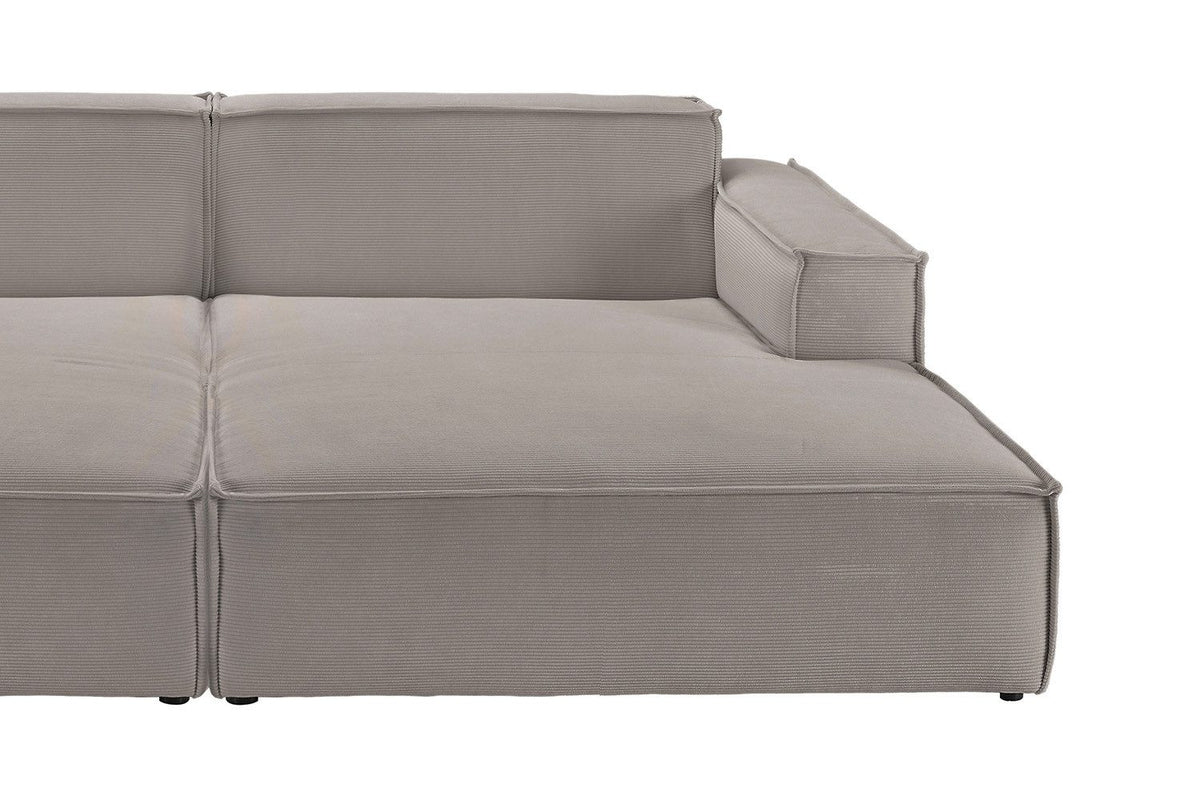 Sitzfläche und Armlehne des Big Sofas SAMU in Grau