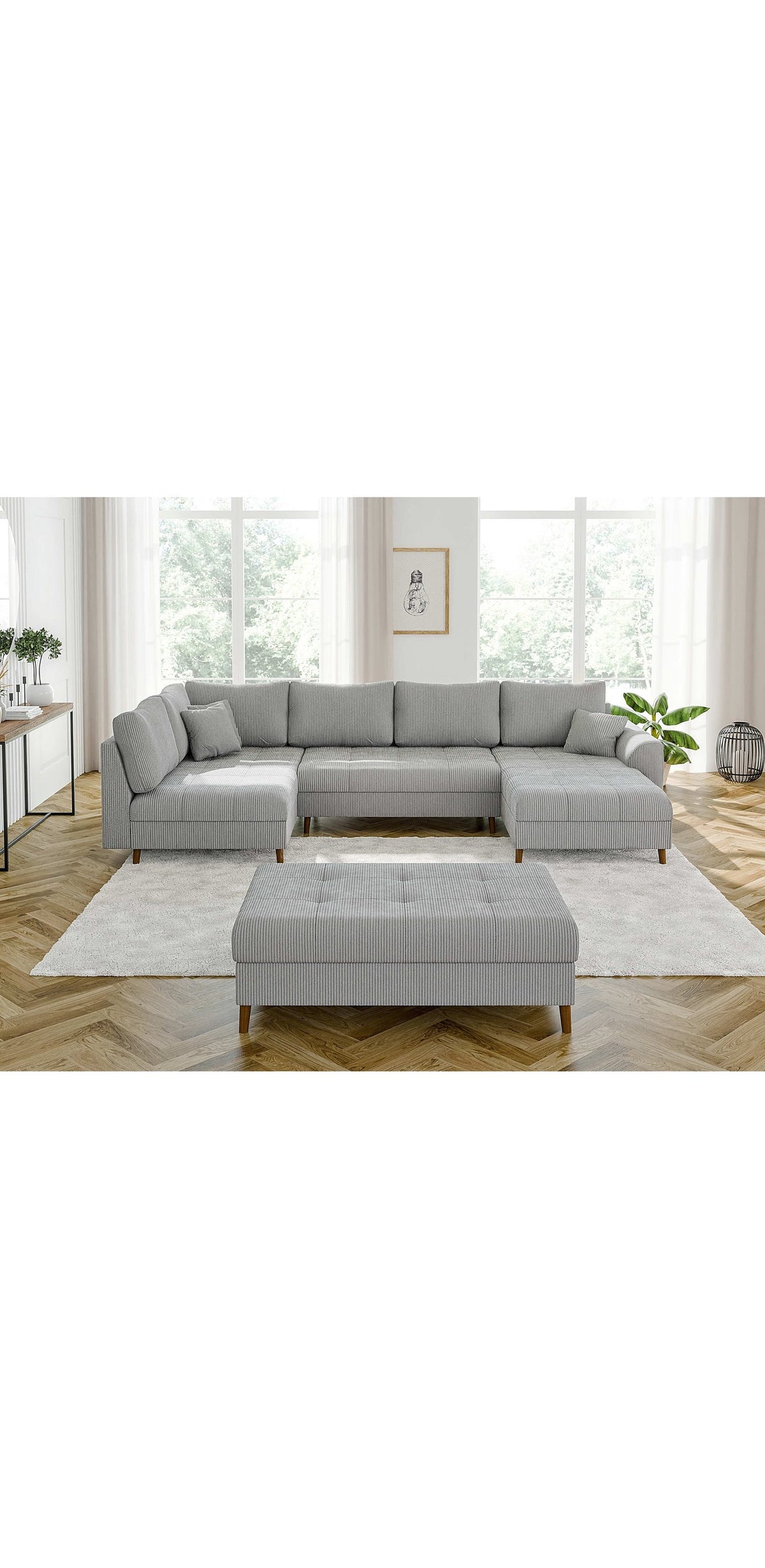 Cord Wohnlandschaft ZARA mit ausgeklappter Liegefläche