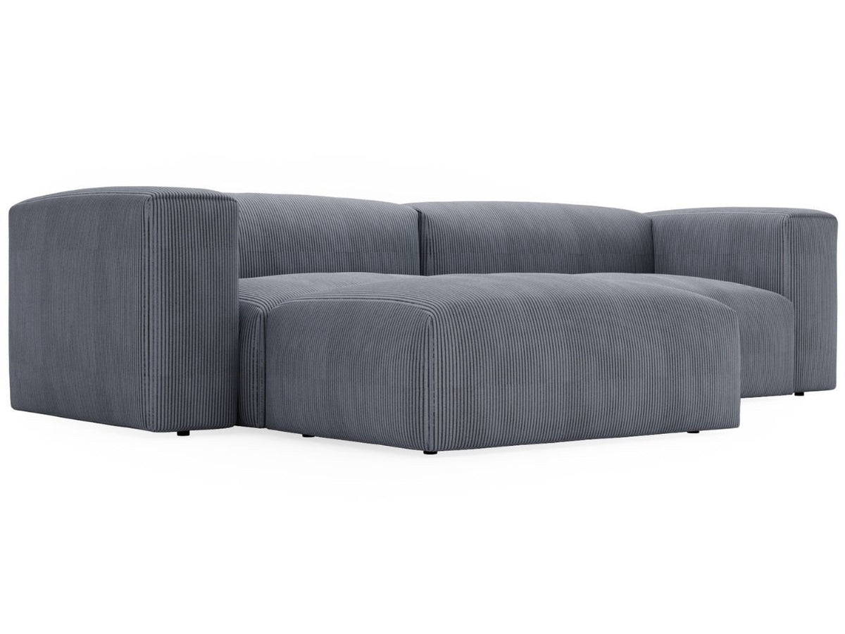 Cord Ecksofa LANDI in Grau von vorne