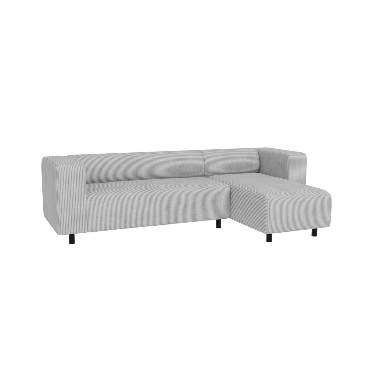 Cord Ecksofa GUSTAV in Hellgrau von vorne