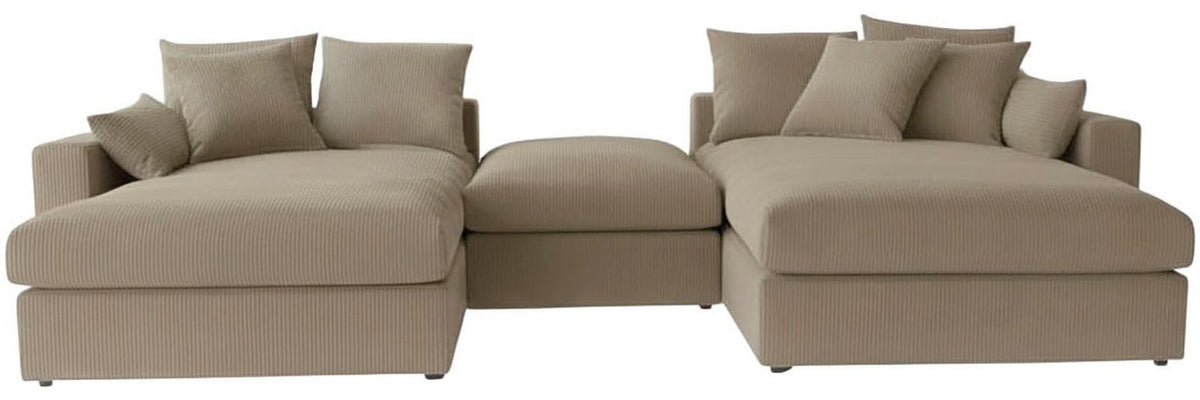 Cord Wohnlandschaft Cosy Lounge in Taupe von vorne