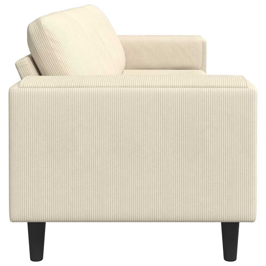 Schwarze Füße des cremefarbenen Cord Sofas