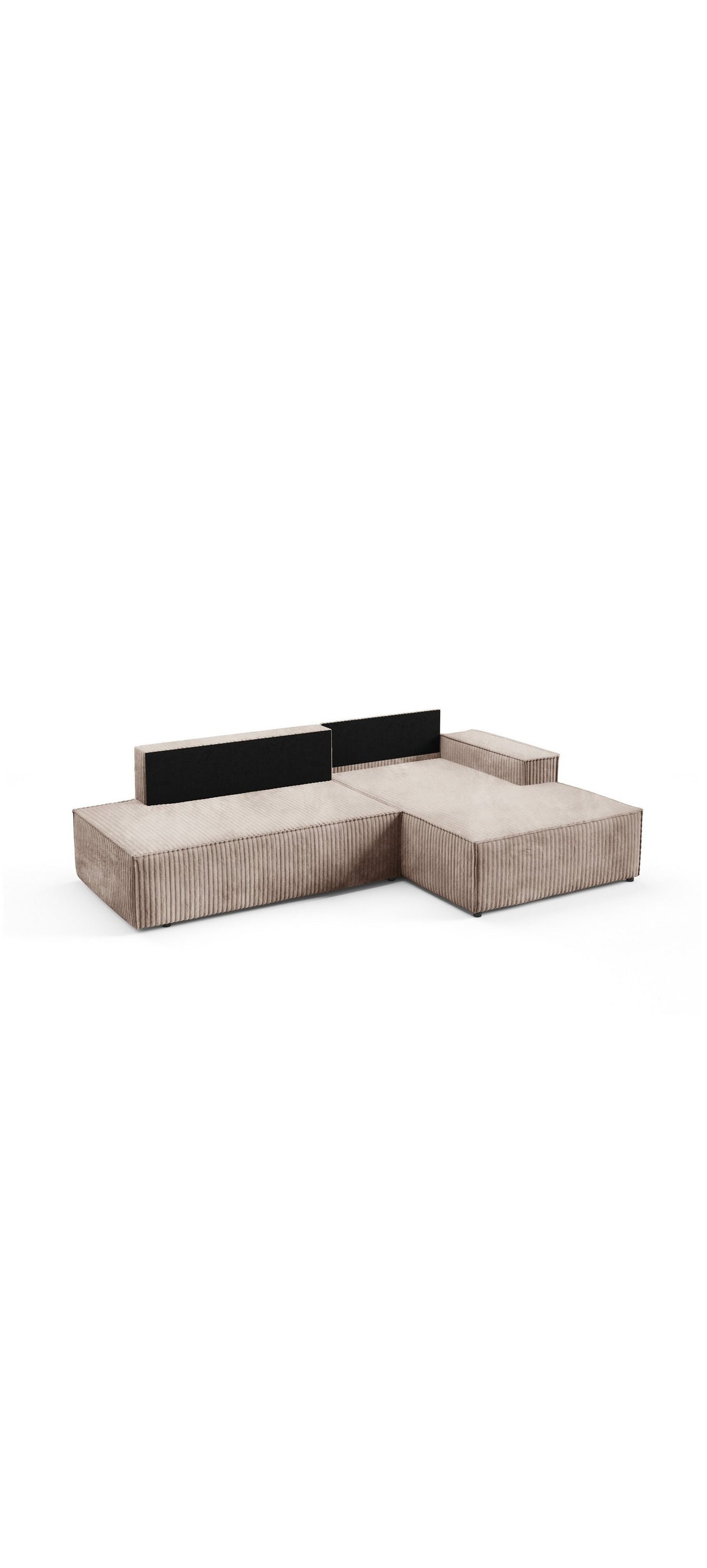 Cord Ecksofa TILIA im Wohnzimmer gestellt