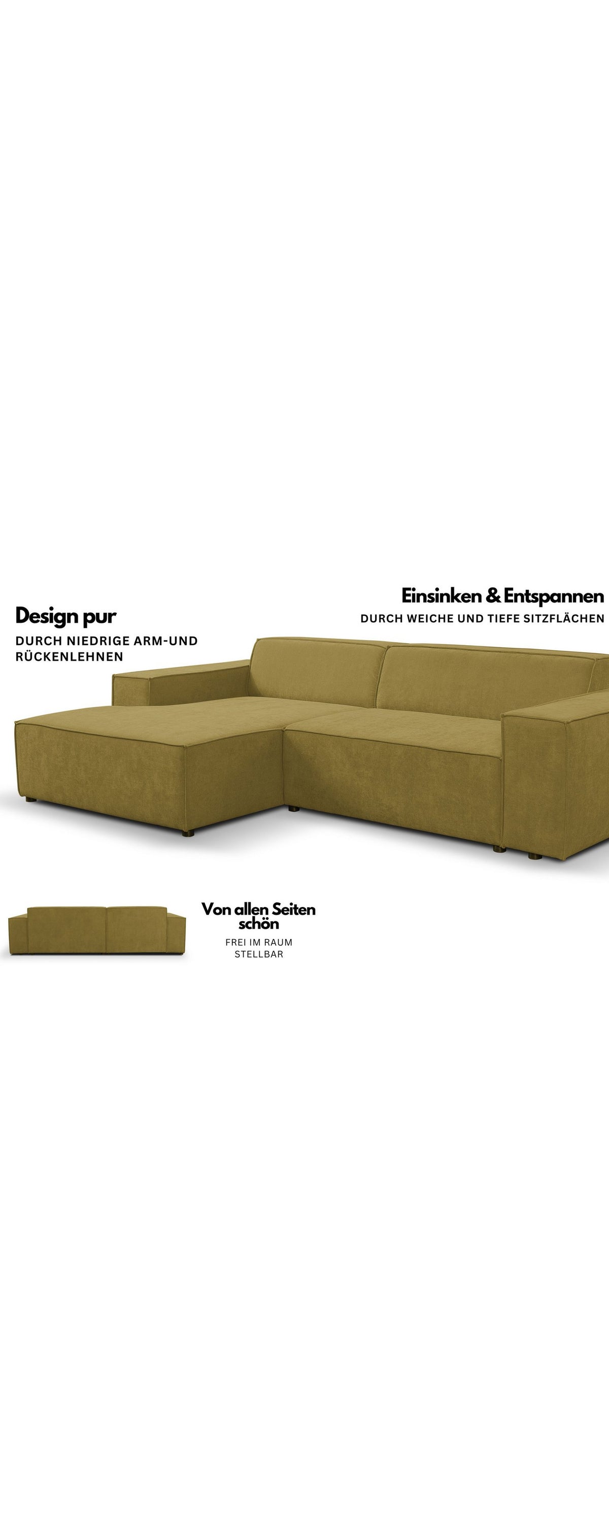 Seitenansicht des TRENTO Ecksofas