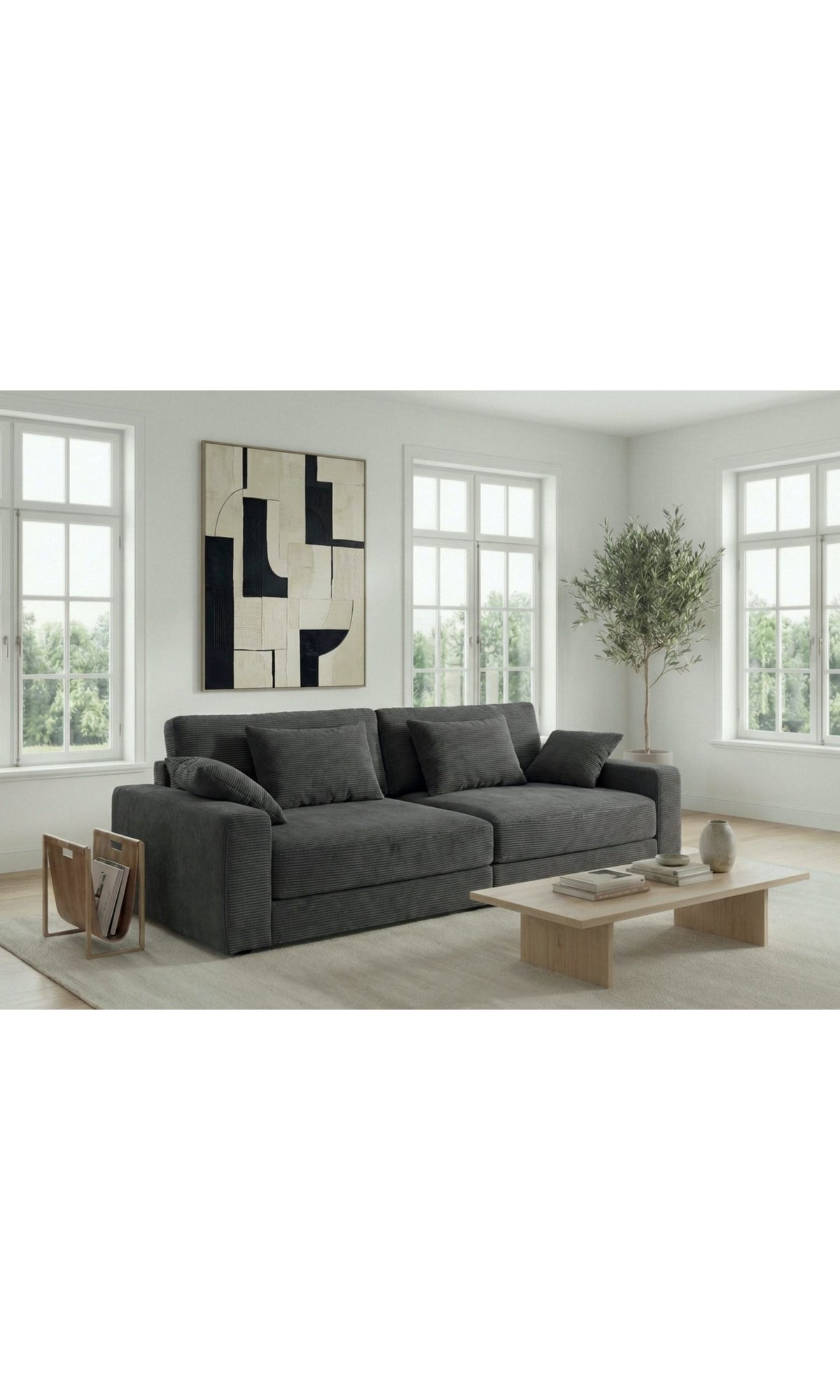Big Sofa 15249 in Dunkelgrau von vorne fotografiert