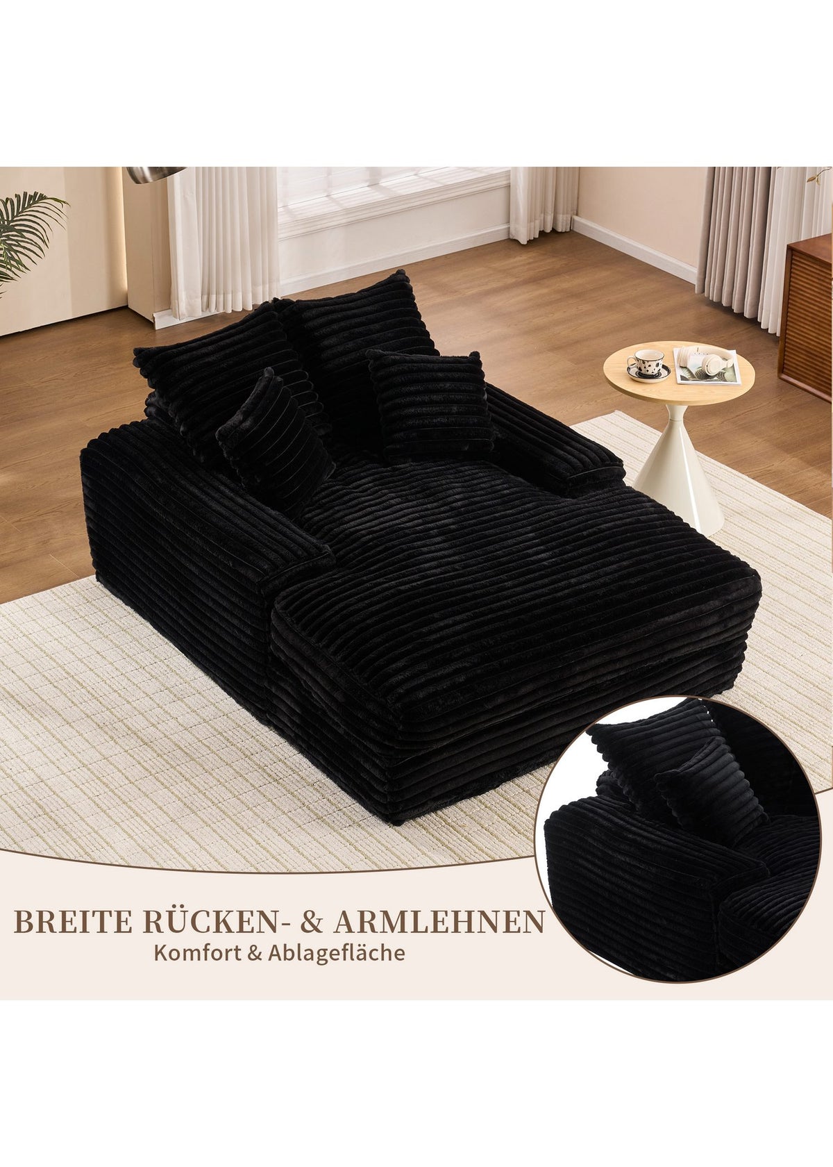Cord Schlafsofa SEEDWAVE Detail des Cordstoffs