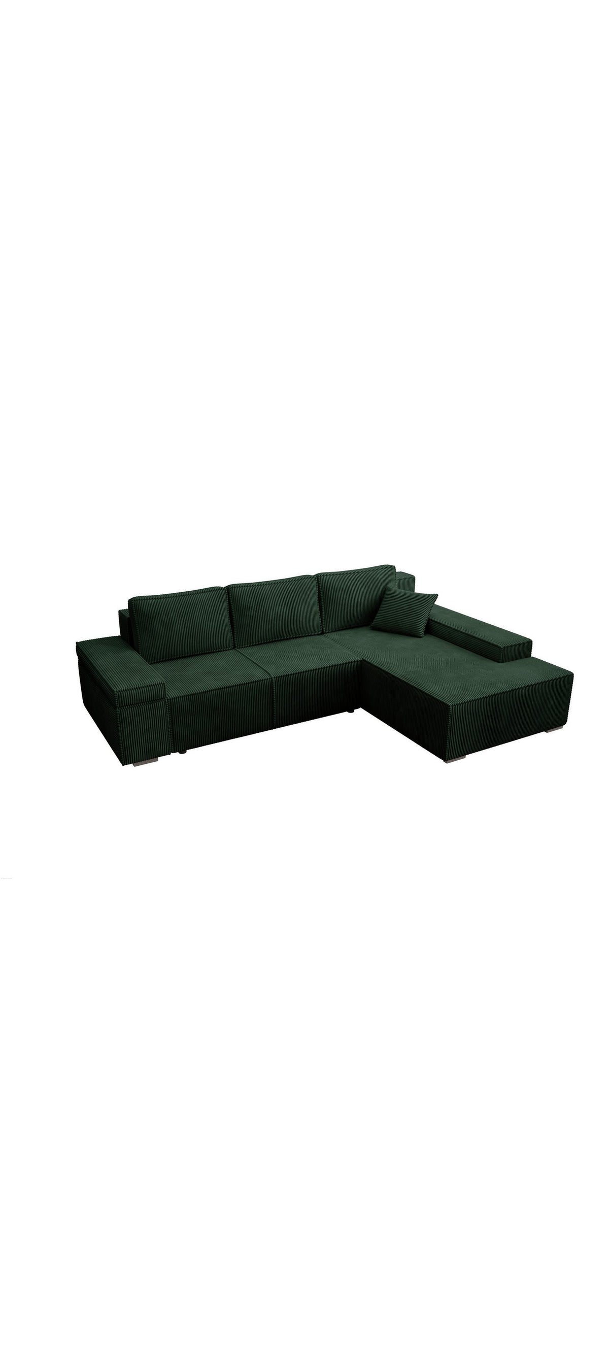 Cord Ecksofa MILO in Grün seitliche Ansicht