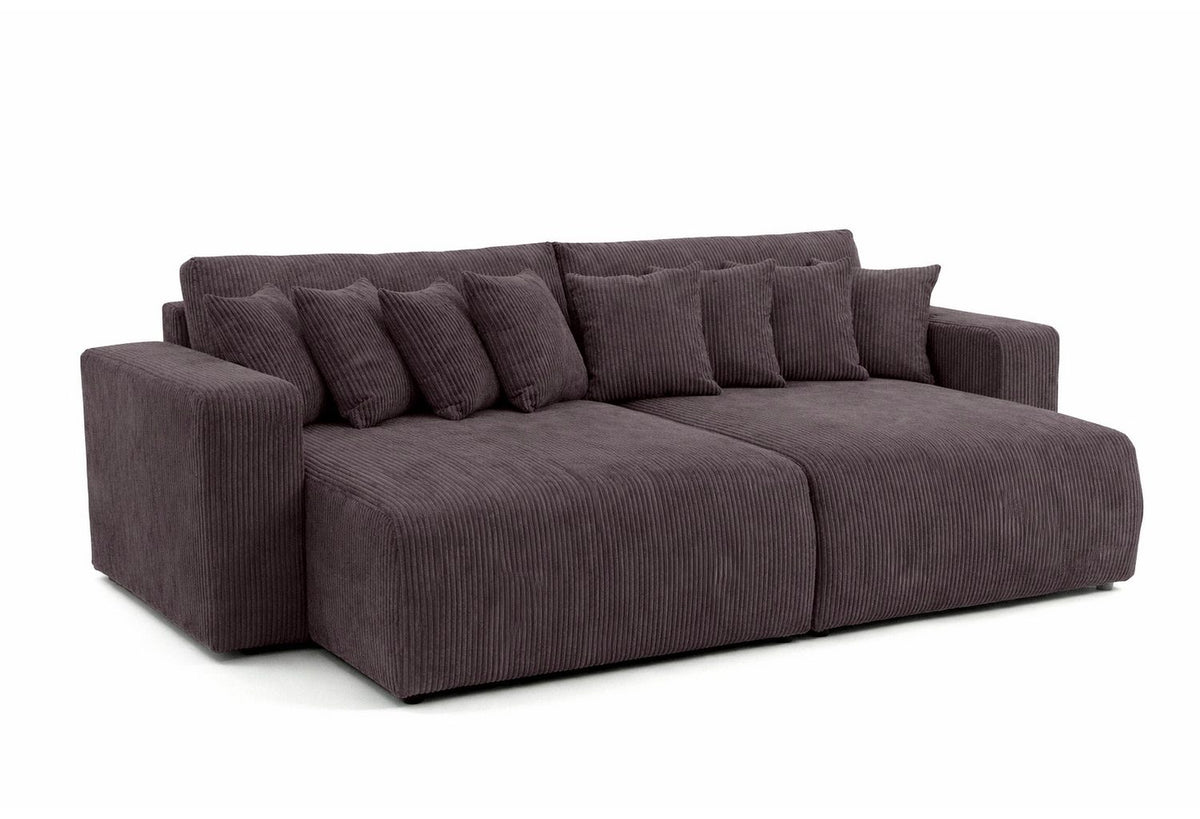 Cord Schlafsofa PIANO DOUBLE in Dunkelgrau von vorne