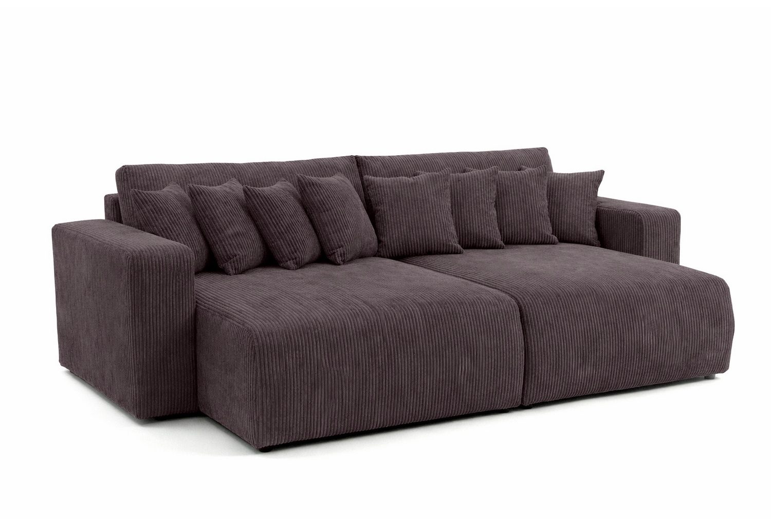 Cordstruktur des Schlafsofas PIANO DOUBLE in Dunkelgrau