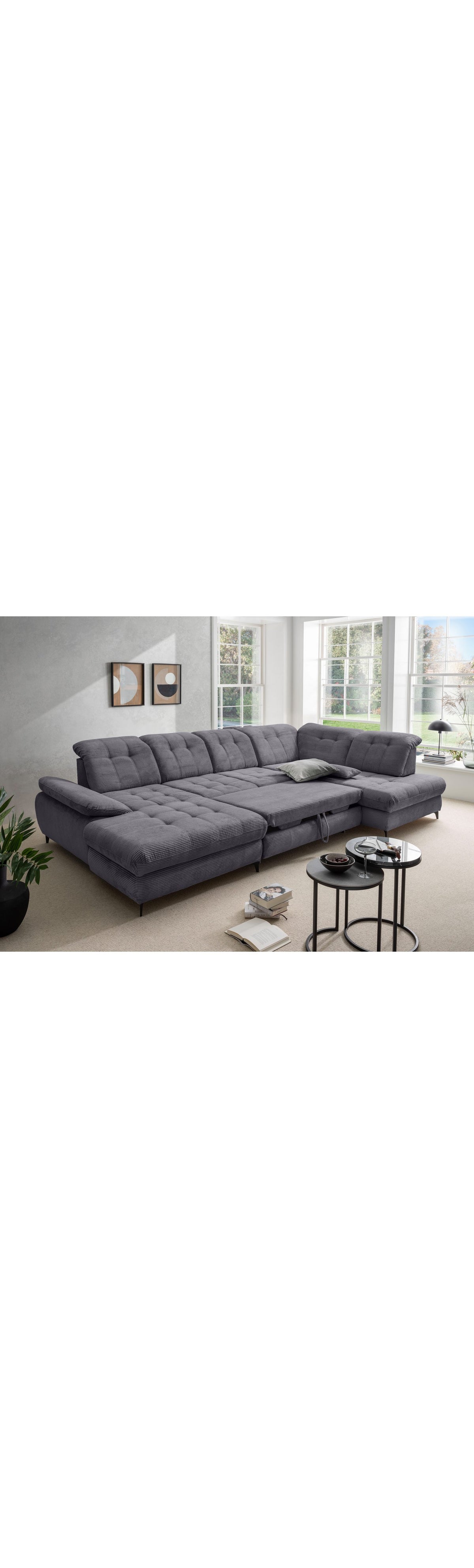 Cord Ecksofa DELPHINO Nahaufnahme des Cordbezugs