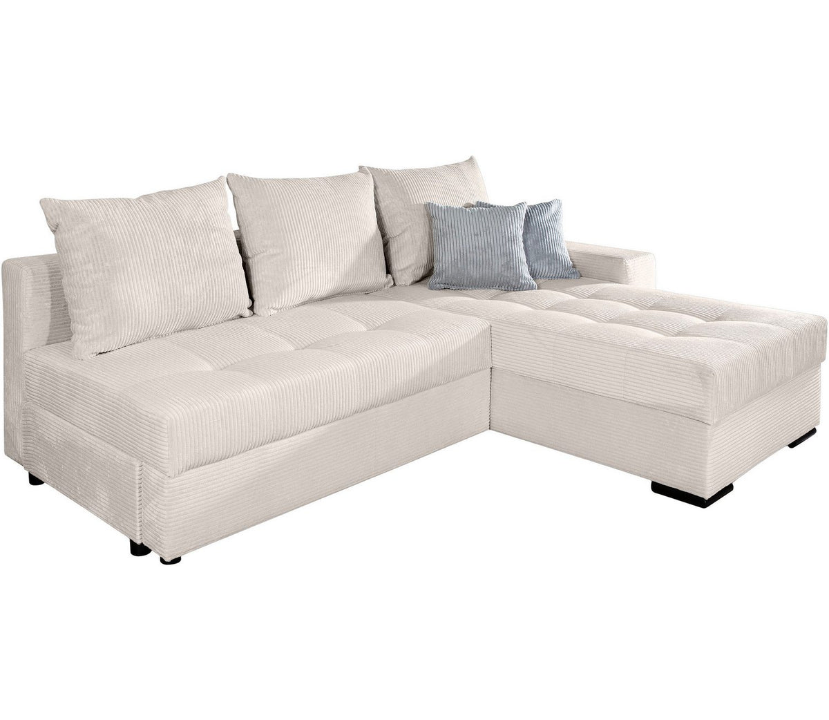 Cord Ecksofa JOSY seitliche Ansicht der Ottomane