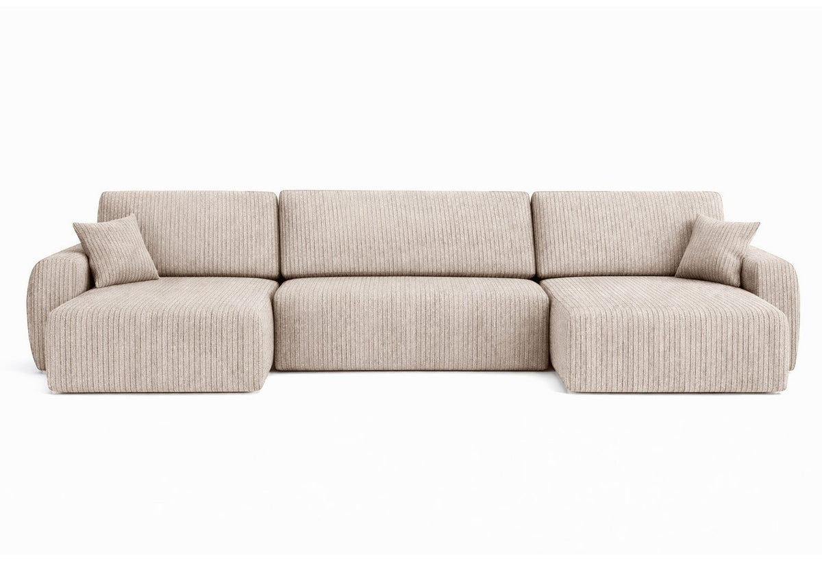 Cord Wohnlandschaft ARIEL UXL in Dunkelbeige Gesamtansicht
