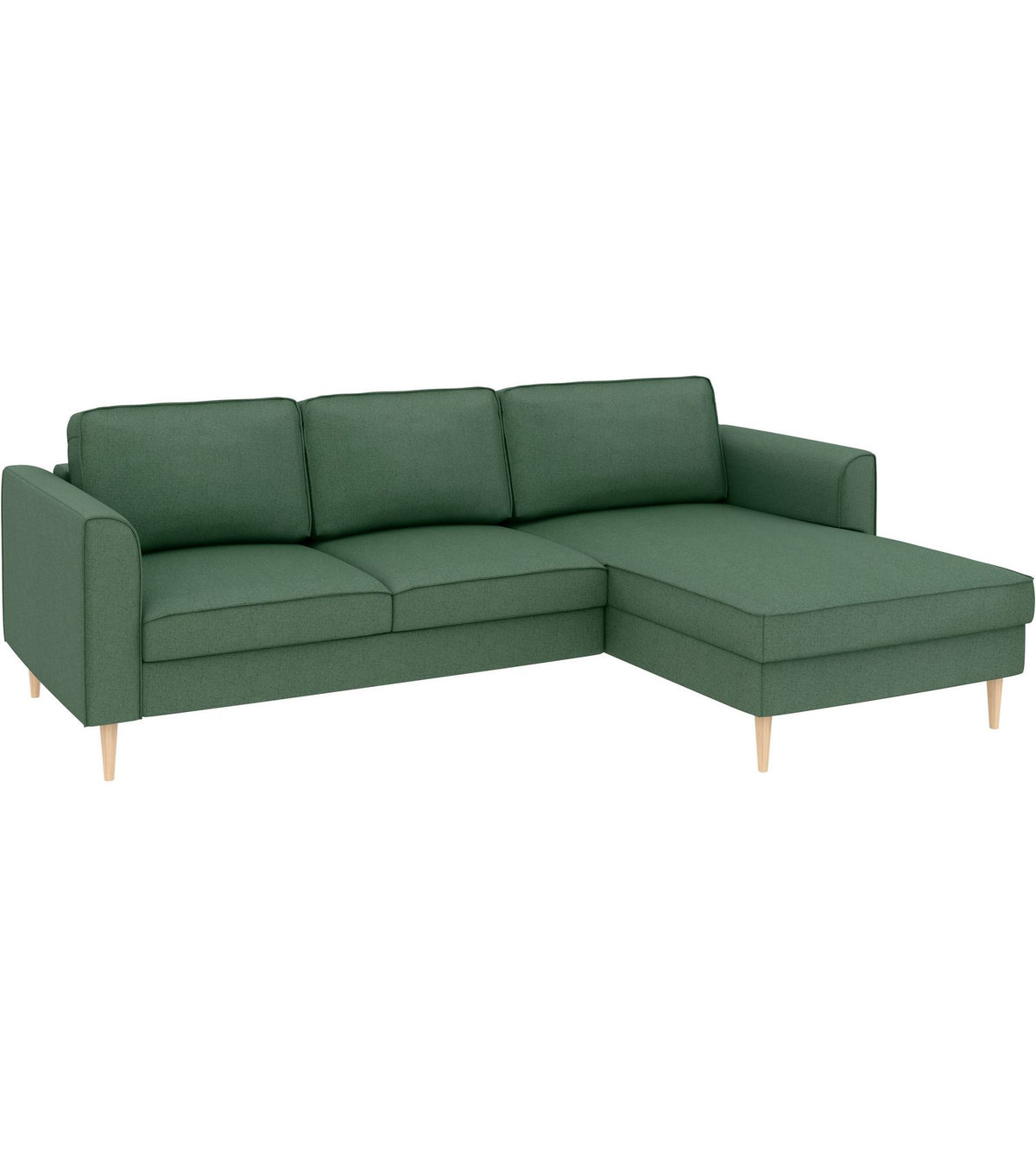 Recamiere des Cord Ecksofas BOOSTER in Dunkelgrün