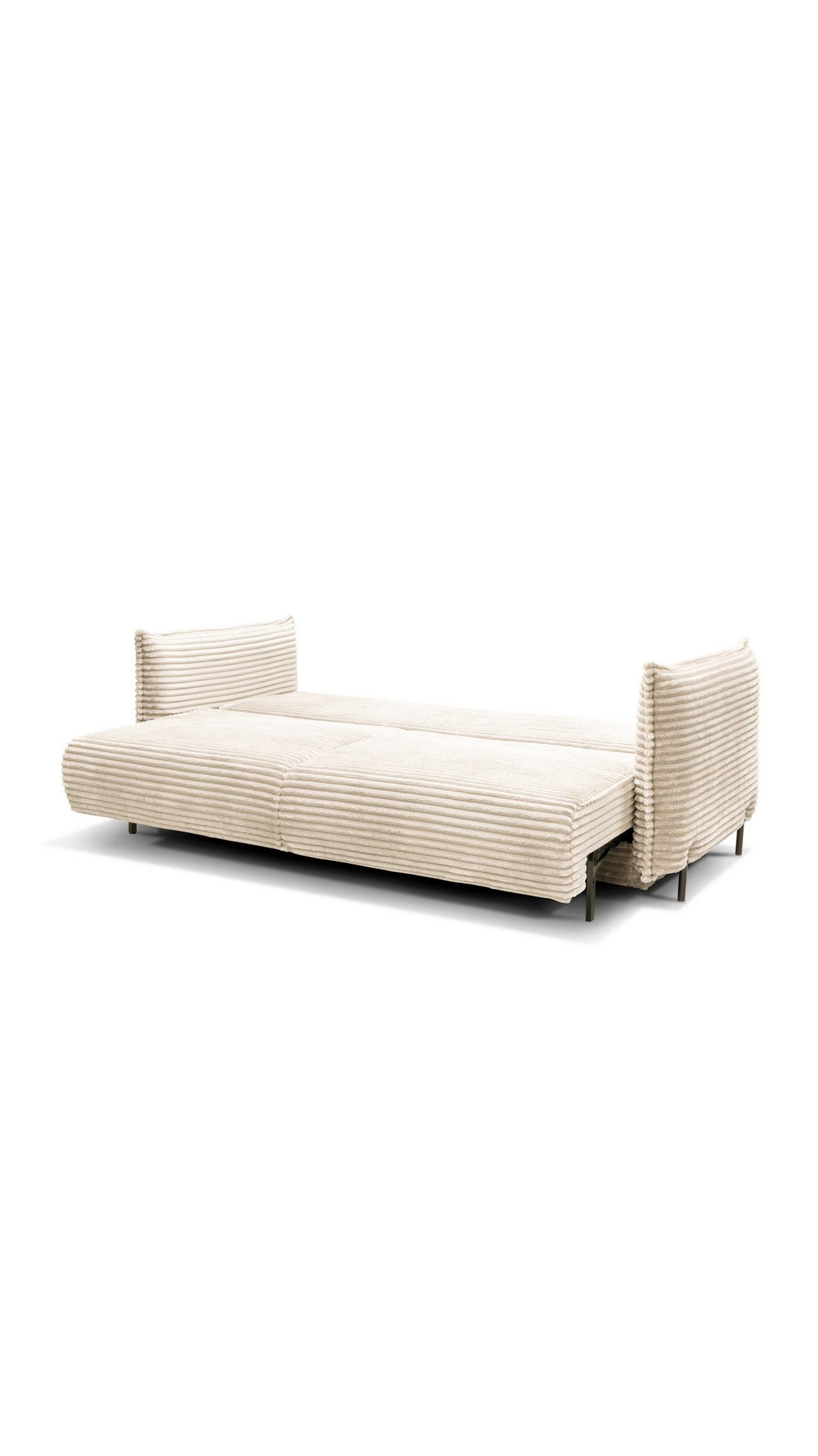 Ausgezogene Liegefläche des Schlafsofas AMALFI in Ivory