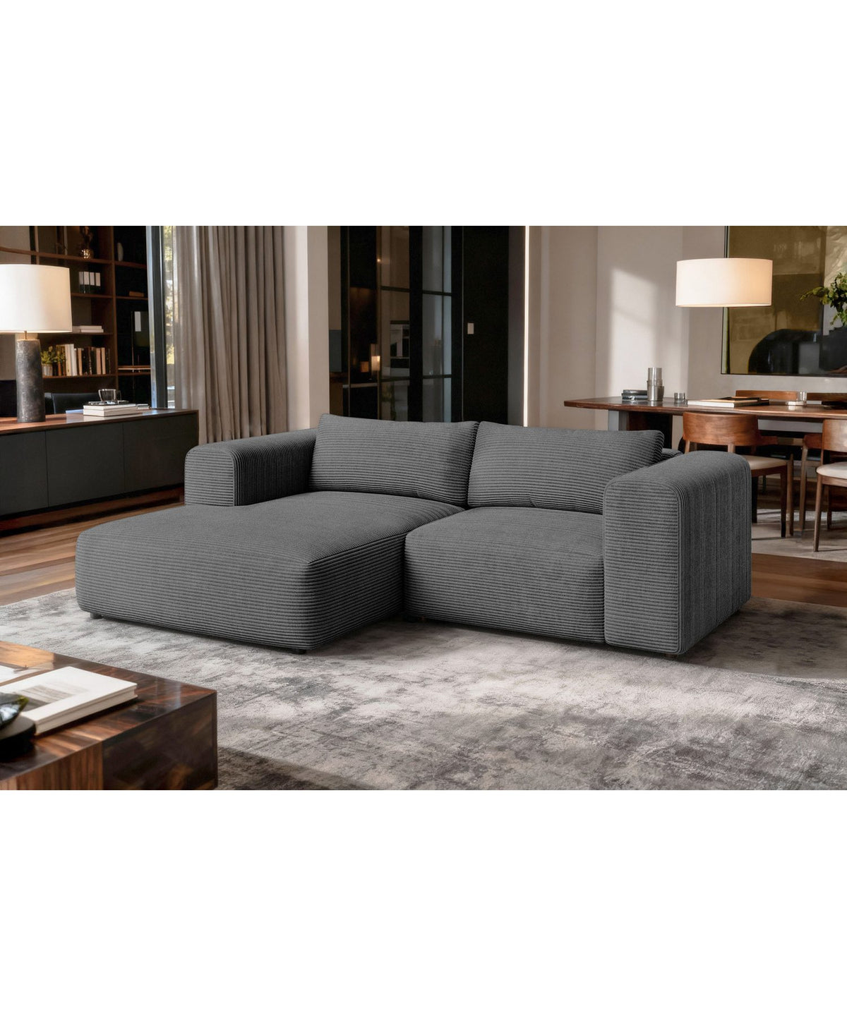 Ecksofa TIARRA mit Ottomane links seitlich fotografiert