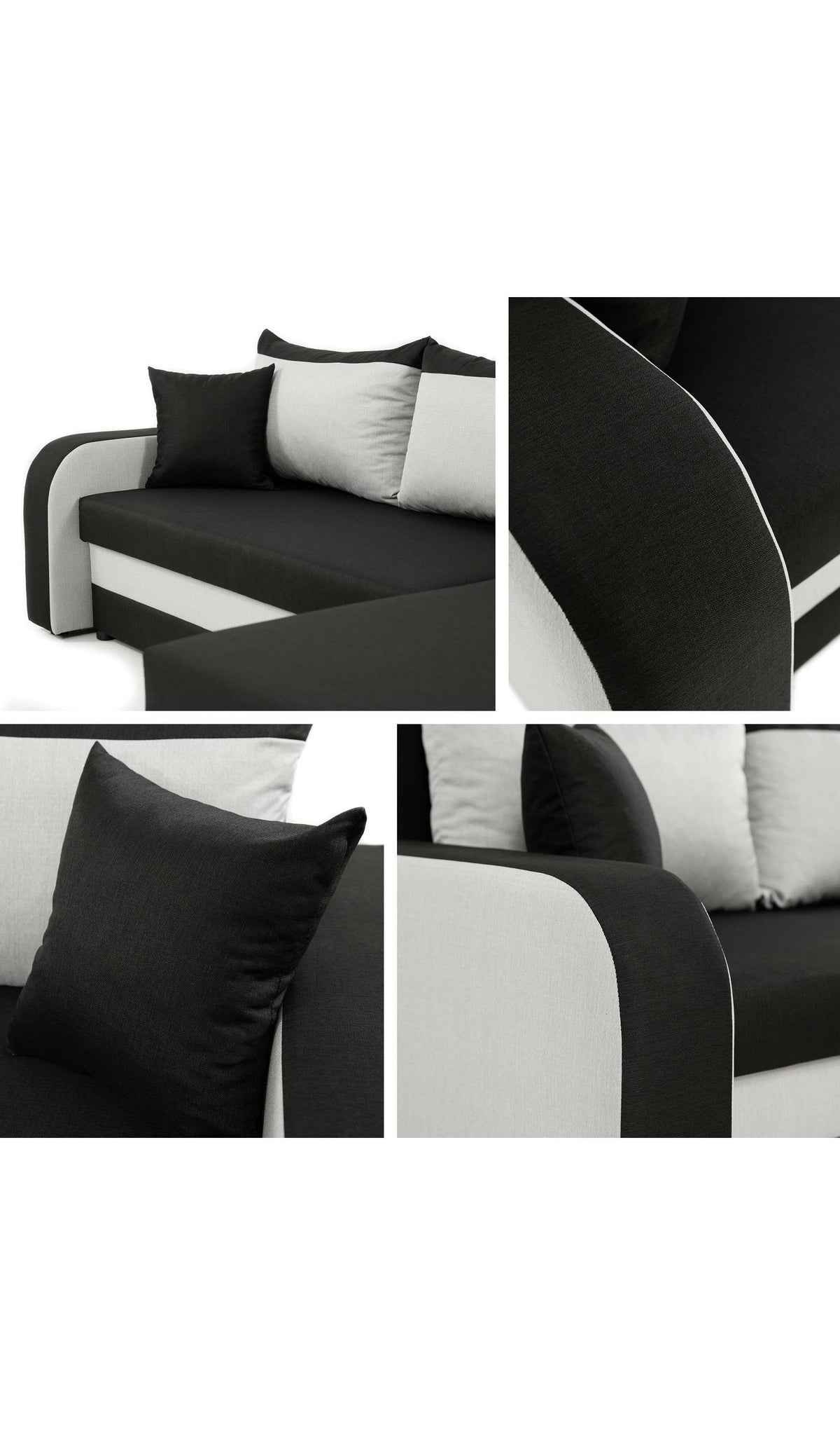 Cord Ecksofa KRIS mit Kissen-Set im Wohnzimmer