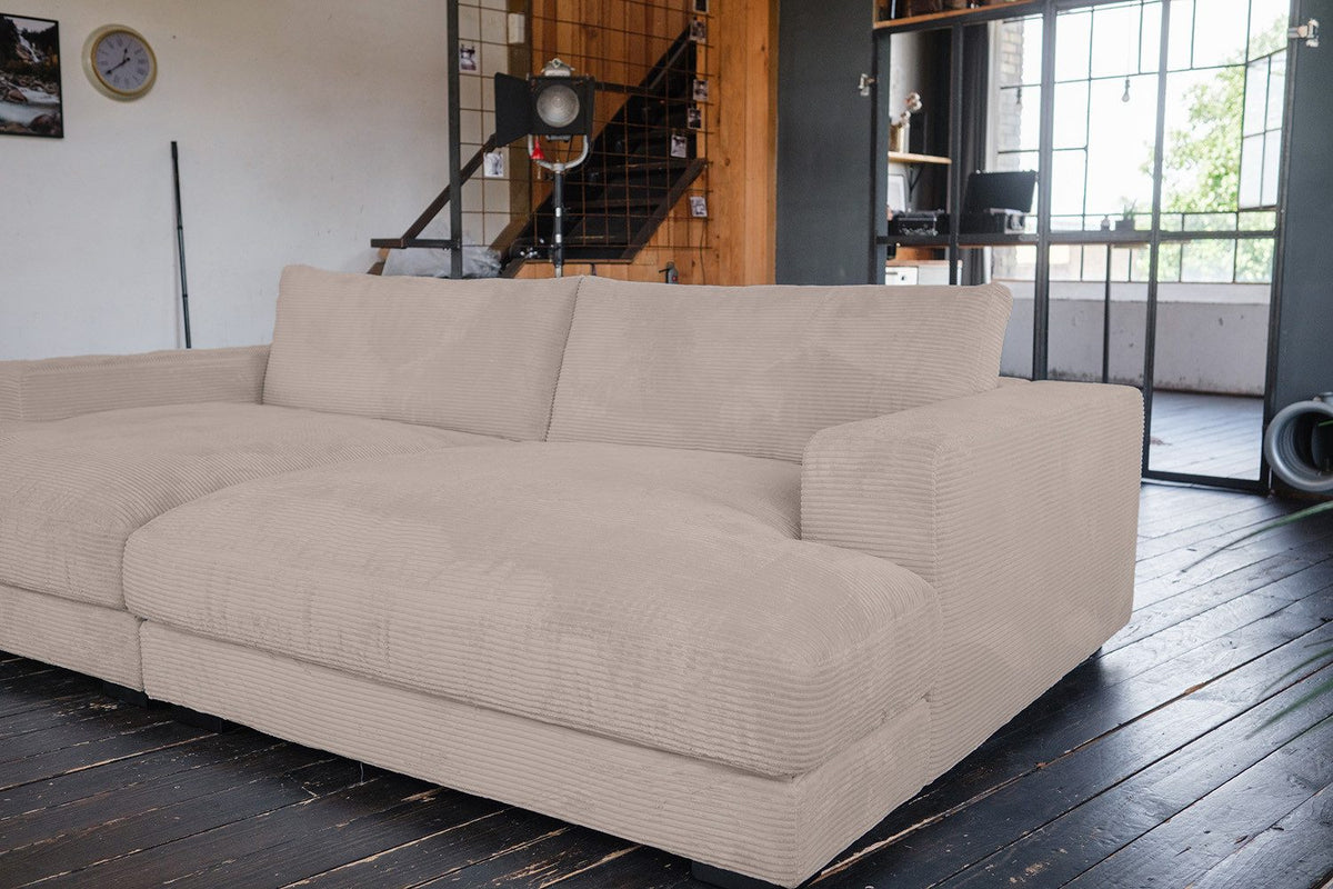 Big Sofa MADELINE aus Cord in Taupe - Produktansicht 7