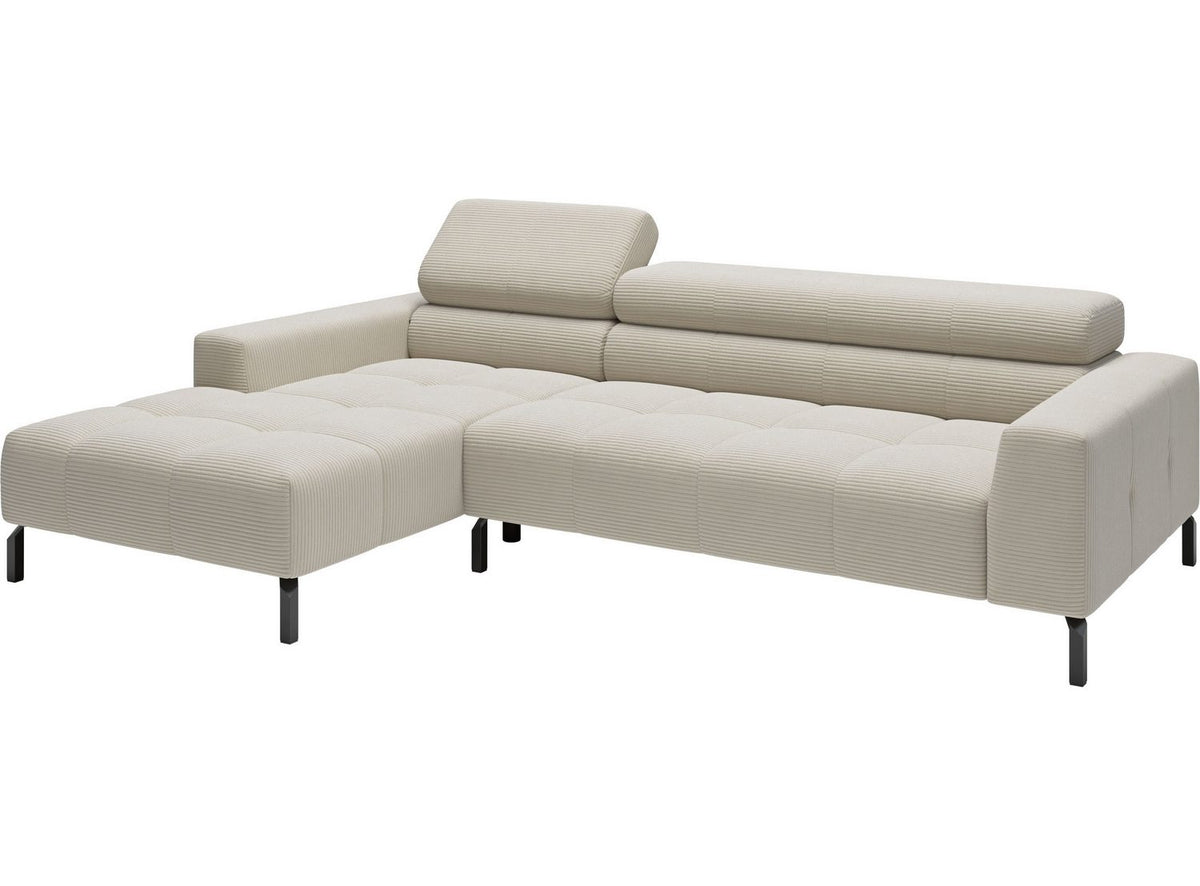 Detailansicht des Cordbezugs am Ecksofa CLAYA