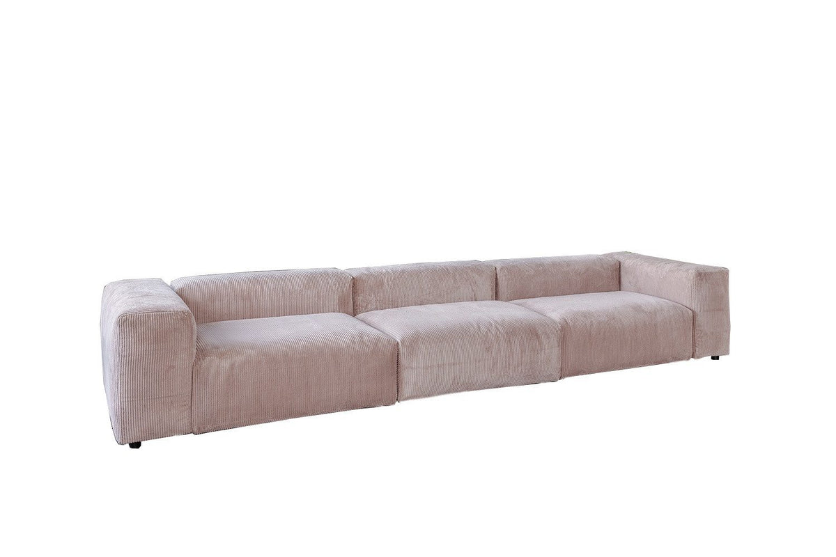 Modulares Cord Sofa MIA in Taupe von vorne