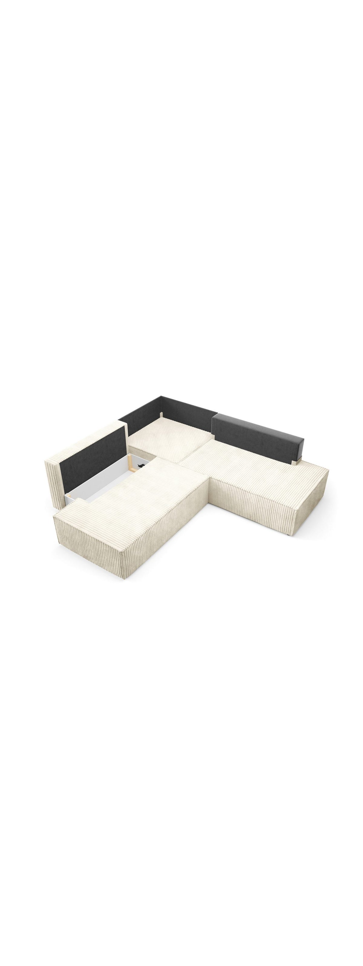 Cord Ecksofa TILIA II in Ecru Produktbild 3