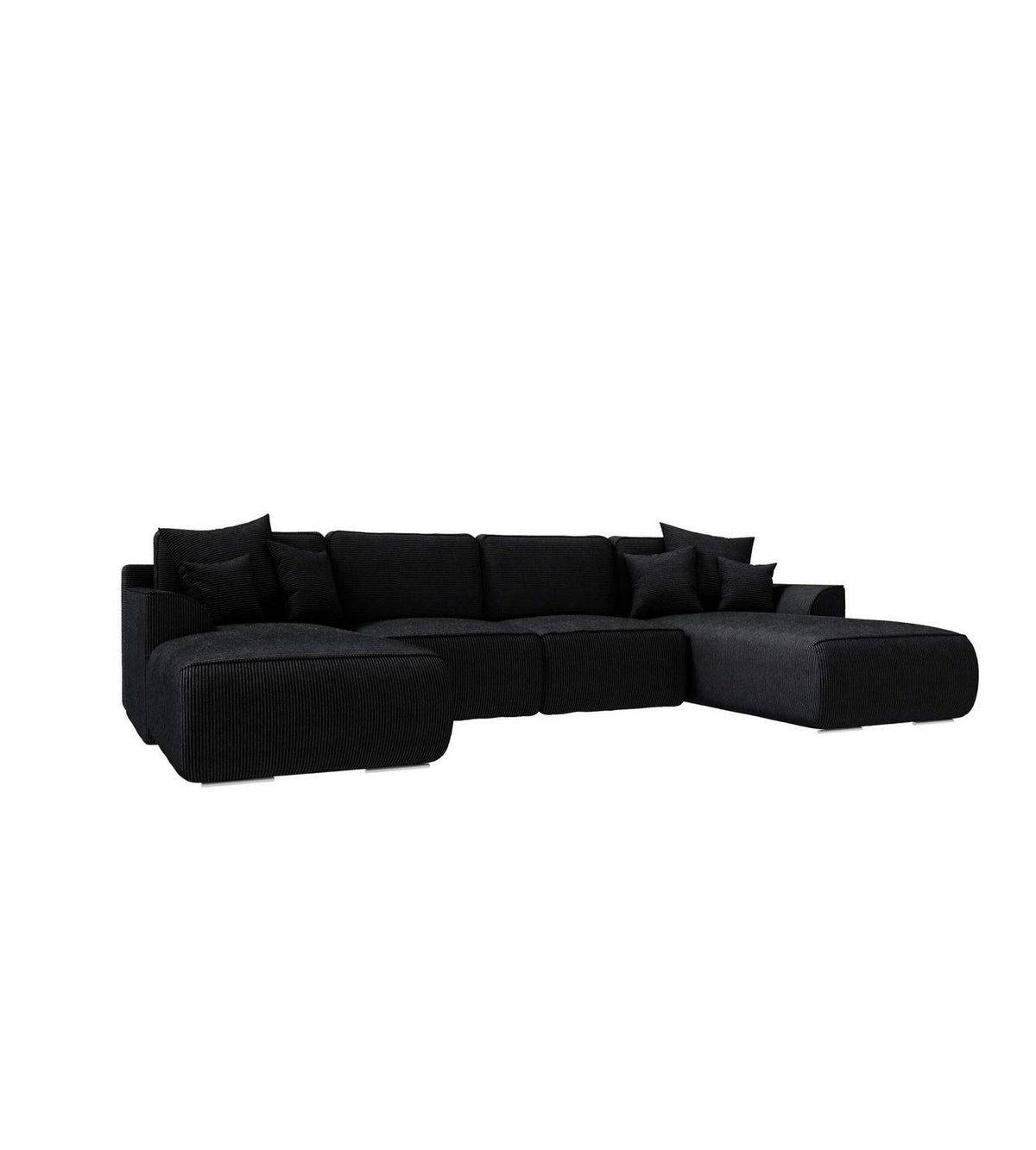 Rippenstruktur des Cordstoffs POSO in Schwarz