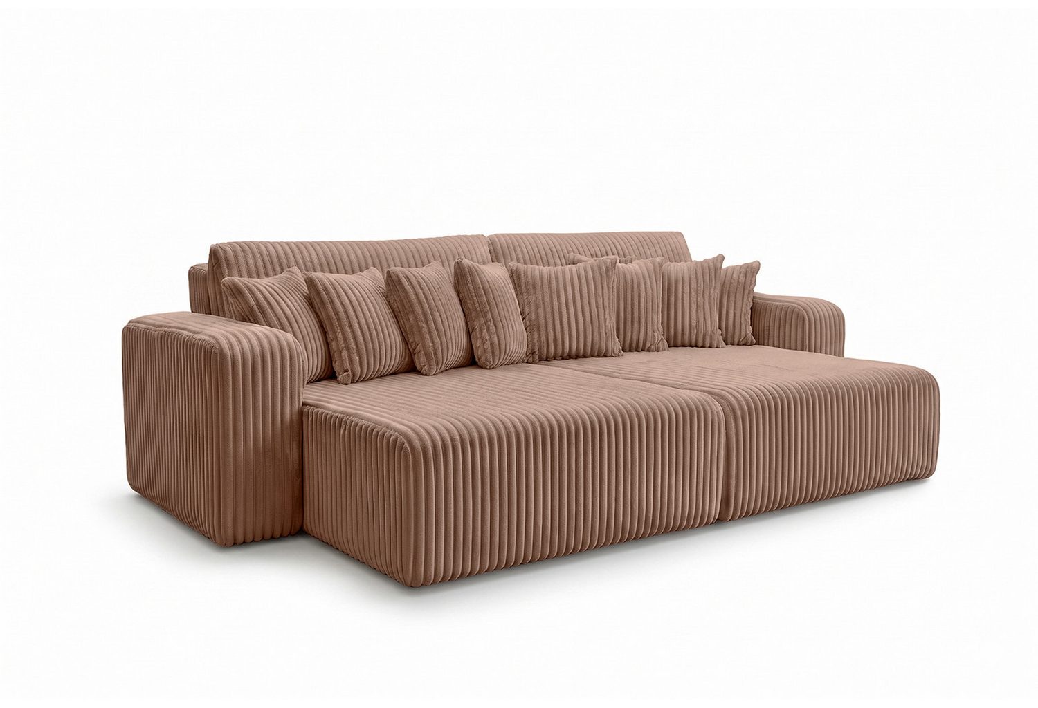 Braunes Cord Schlafsofa PIANO DOUBLE im Wohnzimmer