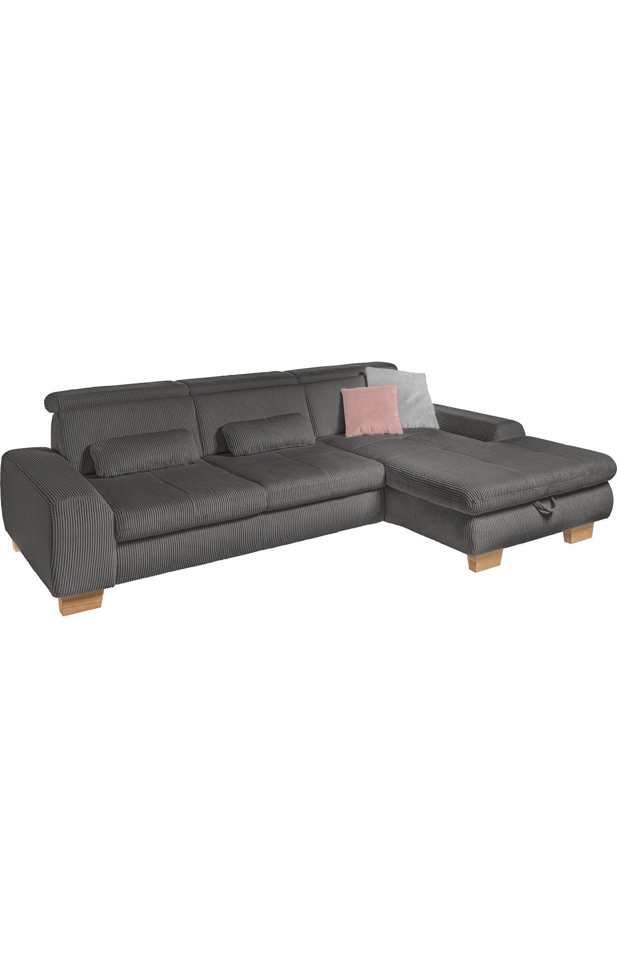 Cord Ecksofa SO 3400 in Anthrazit von vorne
