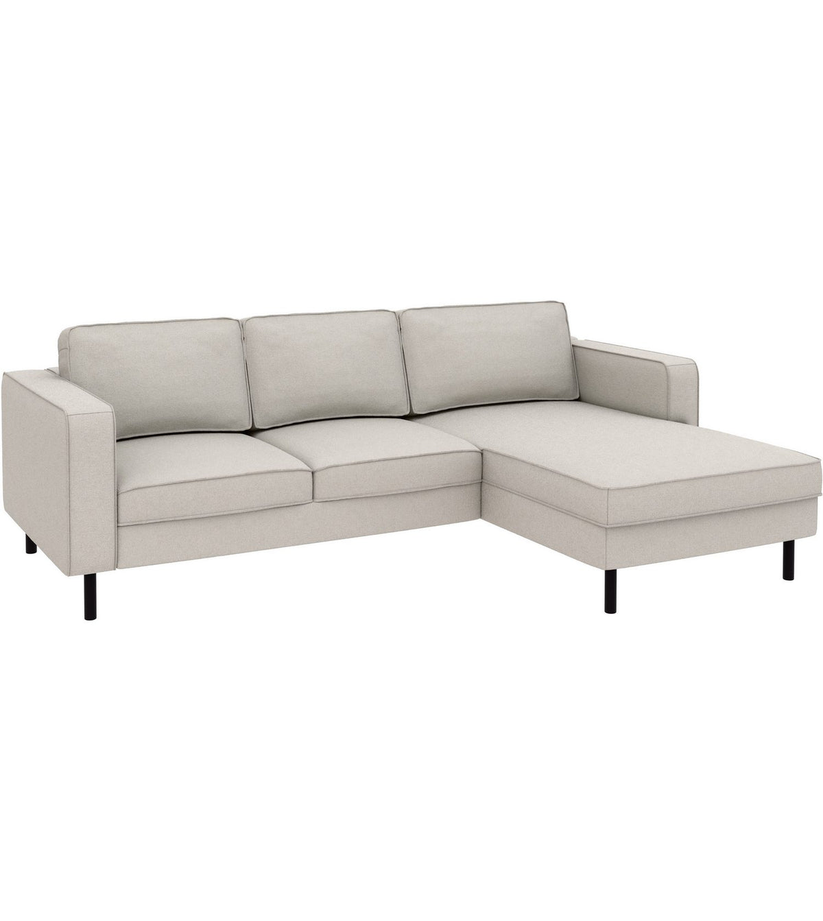 Recamiere des Cord Ecksofas WATKINS in Sandgrau