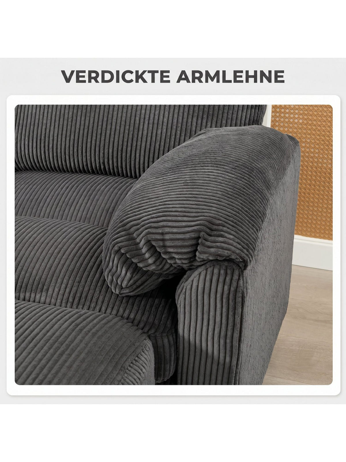 Cord Wohnlandschaft HOMCOM in Dunkelgrau Ansicht 4