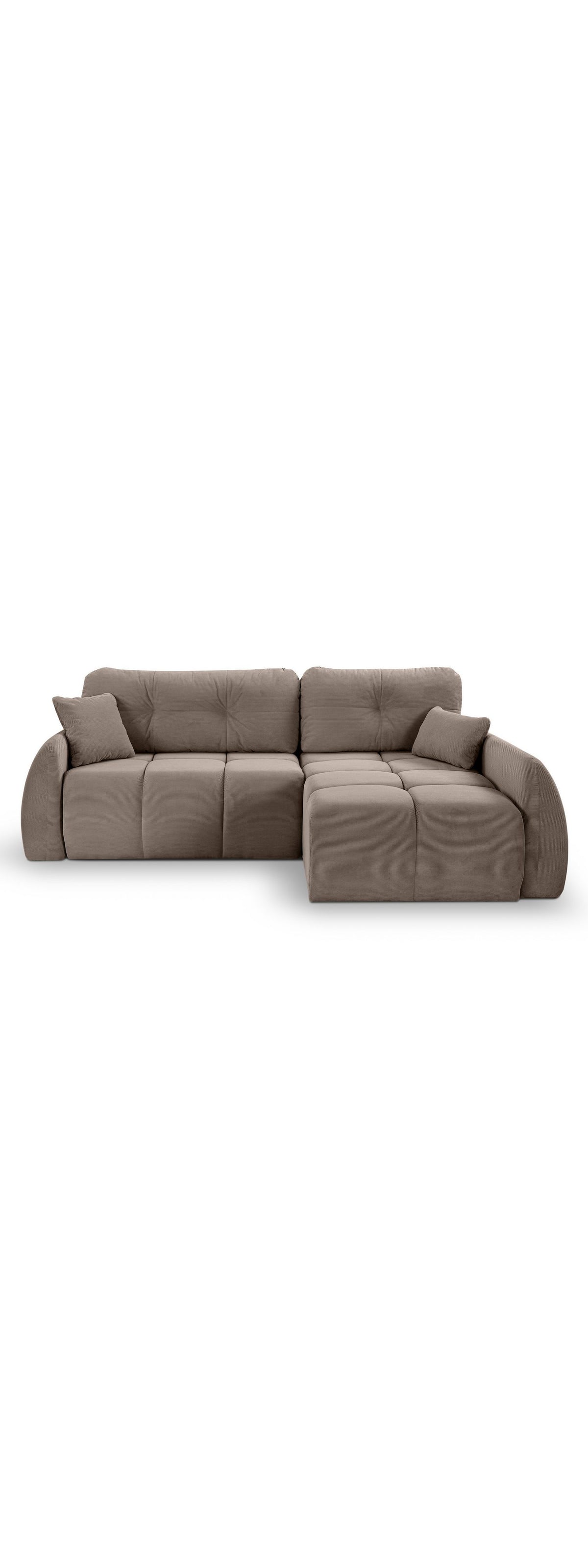 Cord Ecksofa SANO LARGO mit geöffnetem Bettkasten